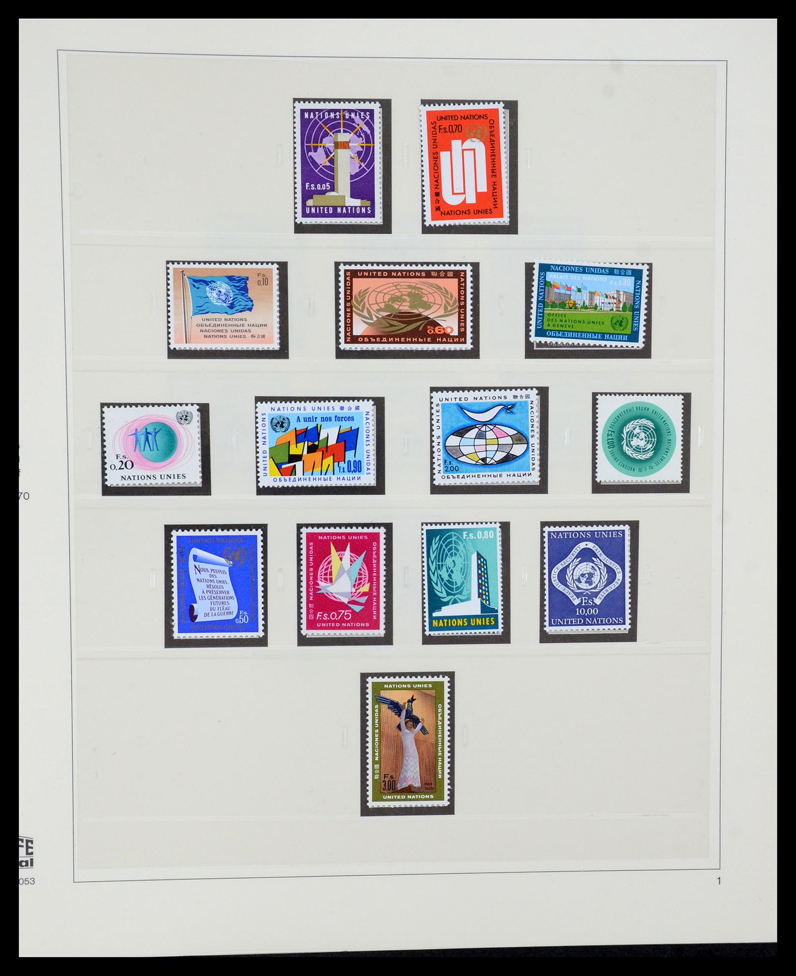 35221 001 - Postzegelverzameling 35221 Verenigde Naties Genève 1969-2010.