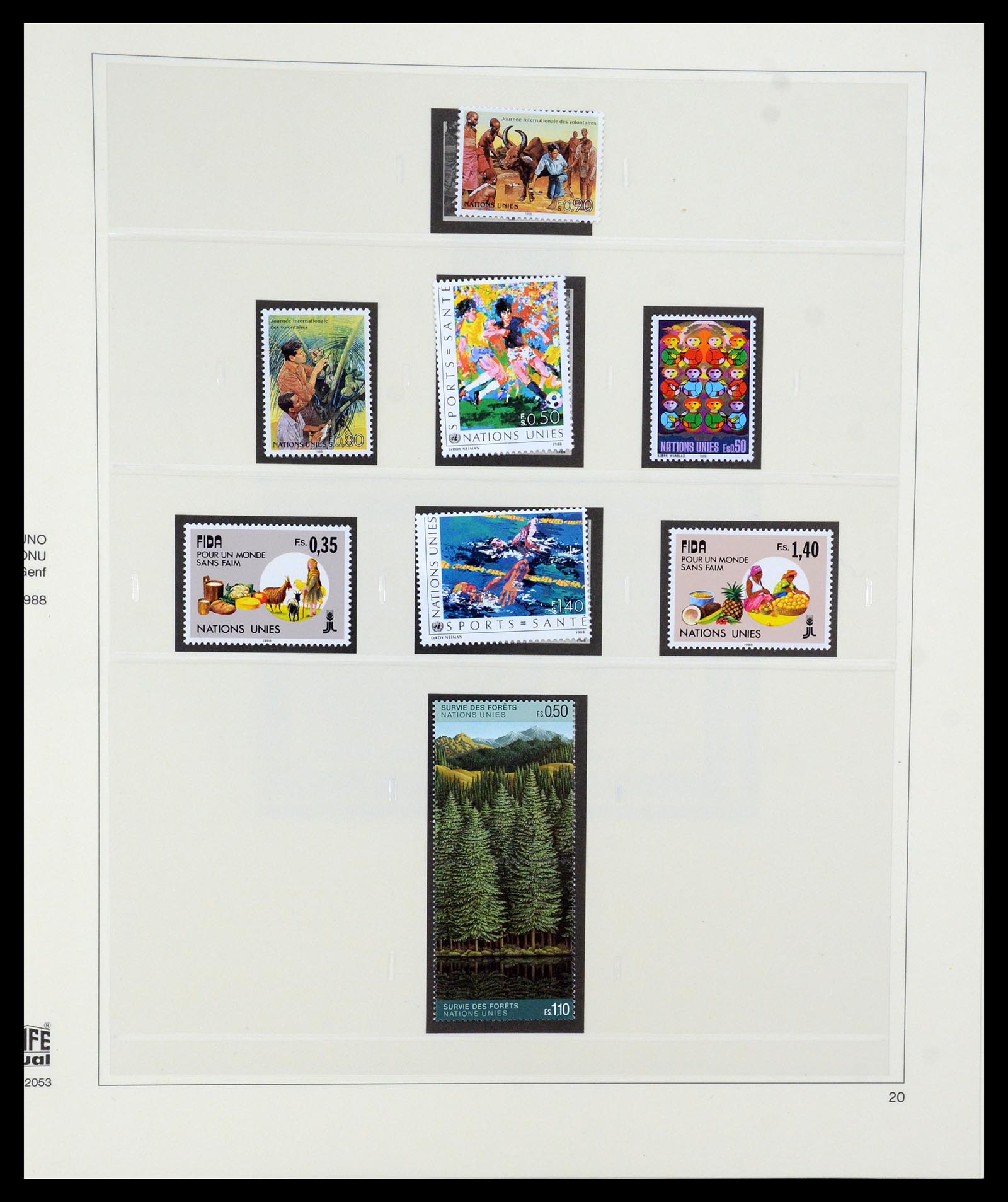 35221 020 - Postzegelverzameling 35221 Verenigde Naties Genève 1969-2010.