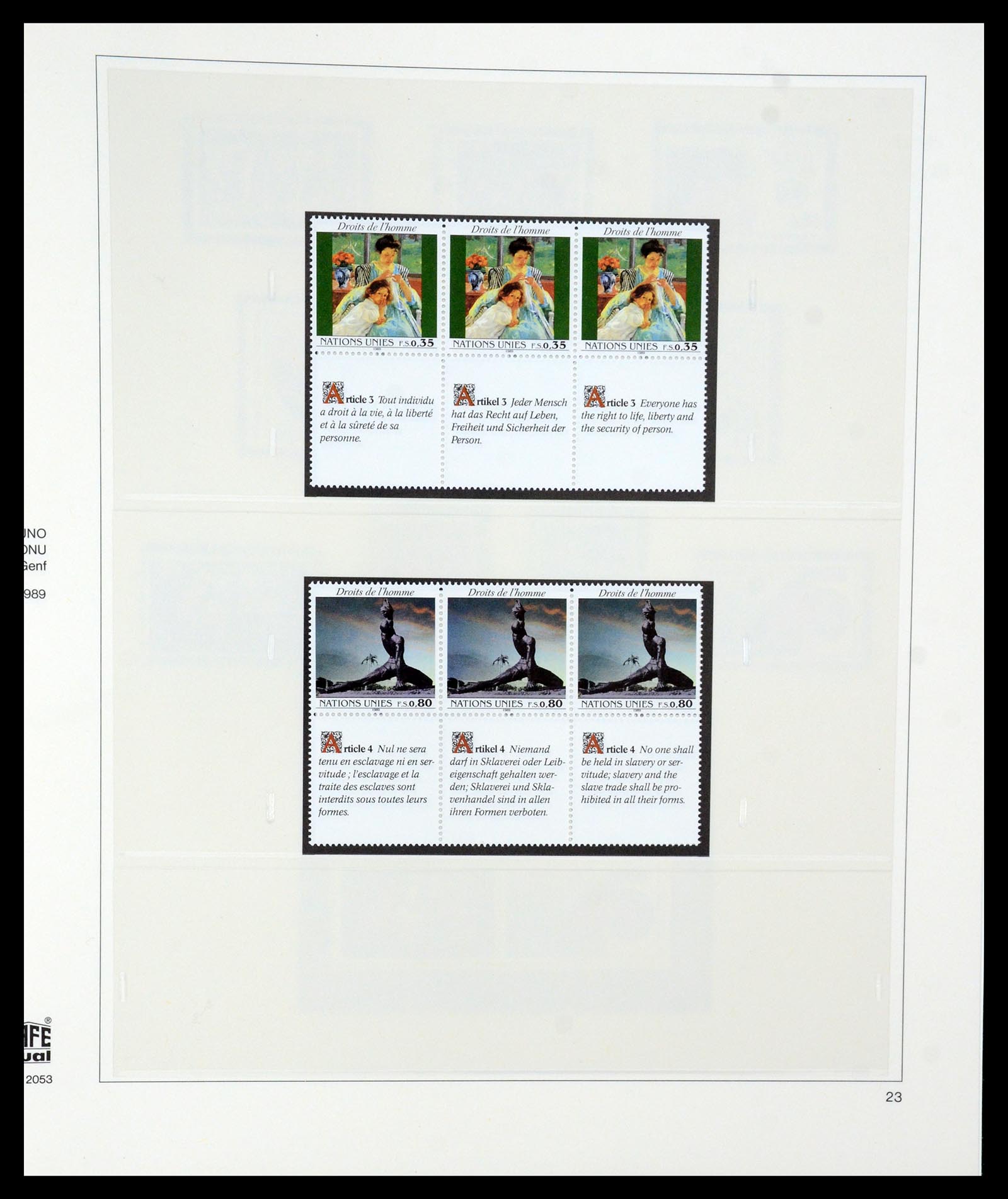 35221 023 - Postzegelverzameling 35221 Verenigde Naties Genève 1969-2010.