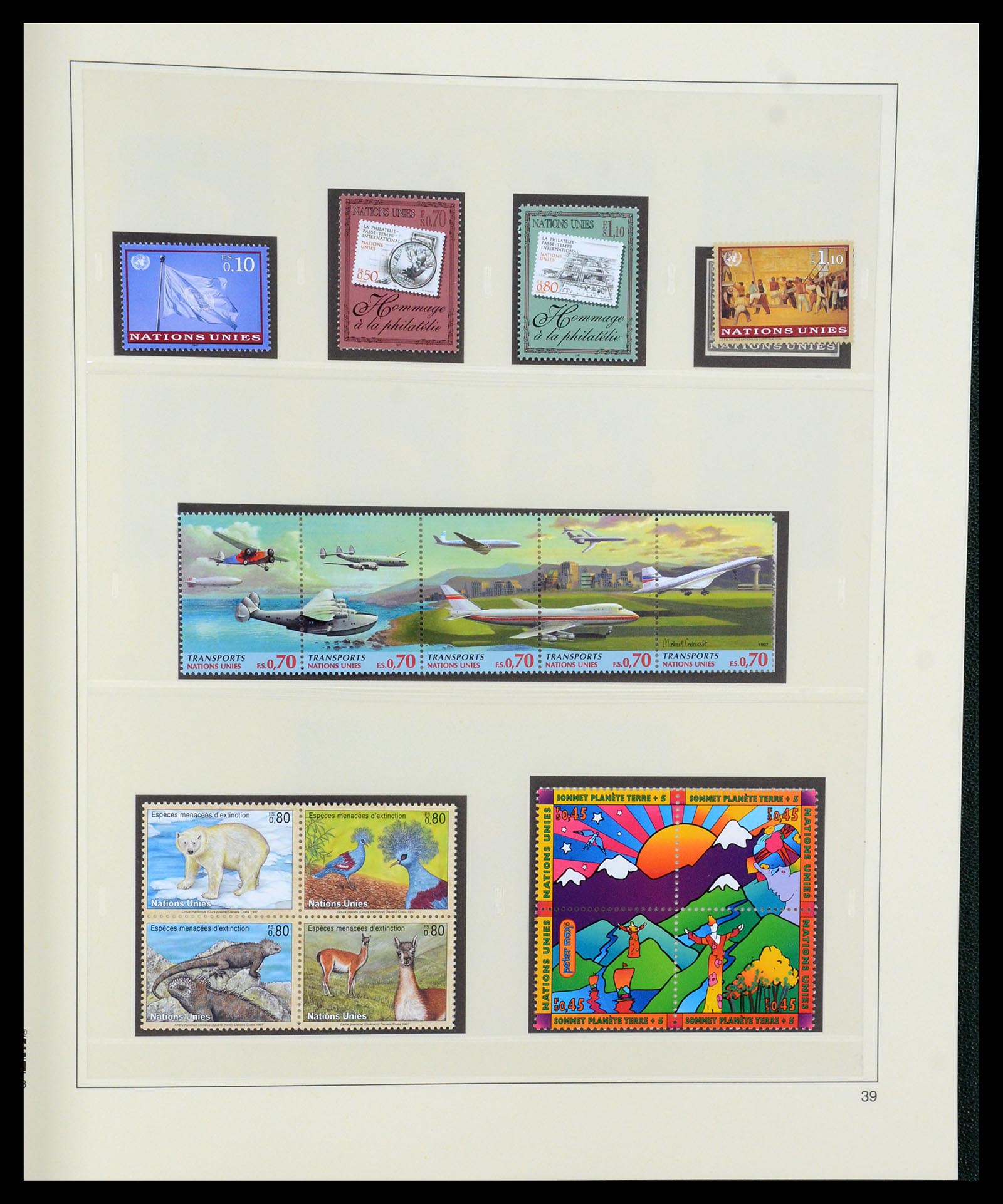 35221 039 - Postzegelverzameling 35221 Verenigde Naties Genève 1969-2010.