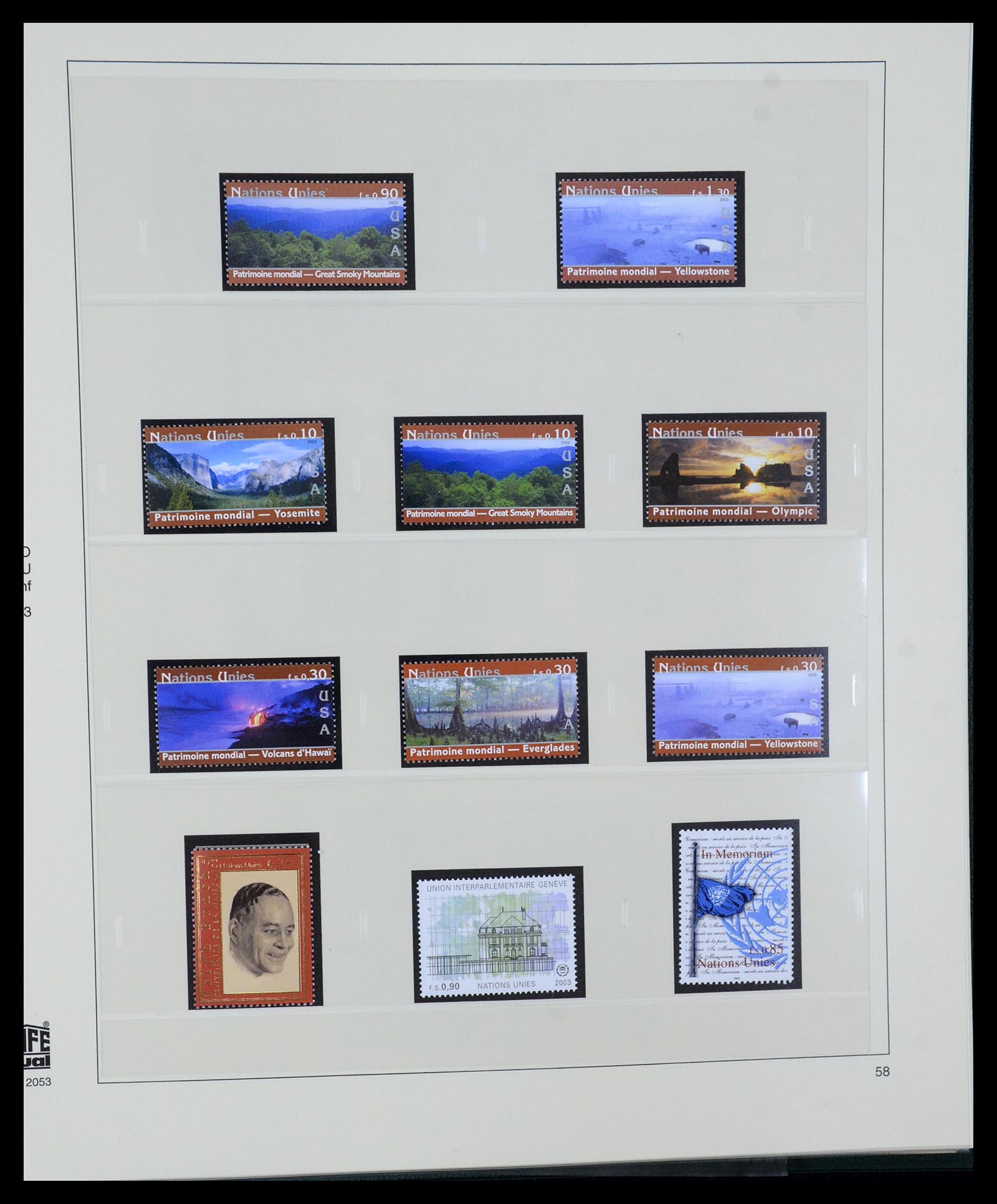 35221 058 - Postzegelverzameling 35221 Verenigde Naties Genève 1969-2010.