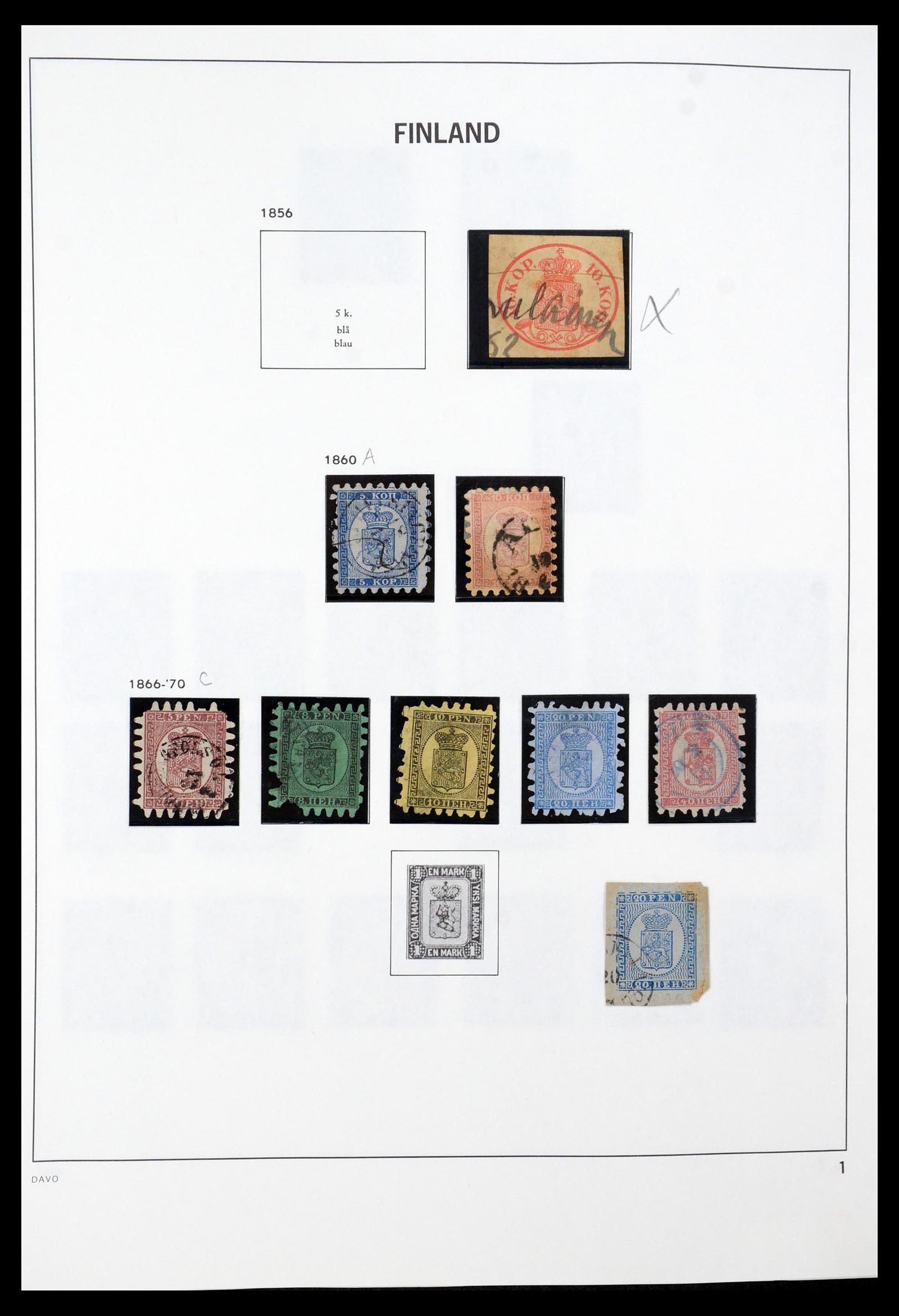 35237 001 - Postzegelverzameling 35237 Finland 1860-1998.