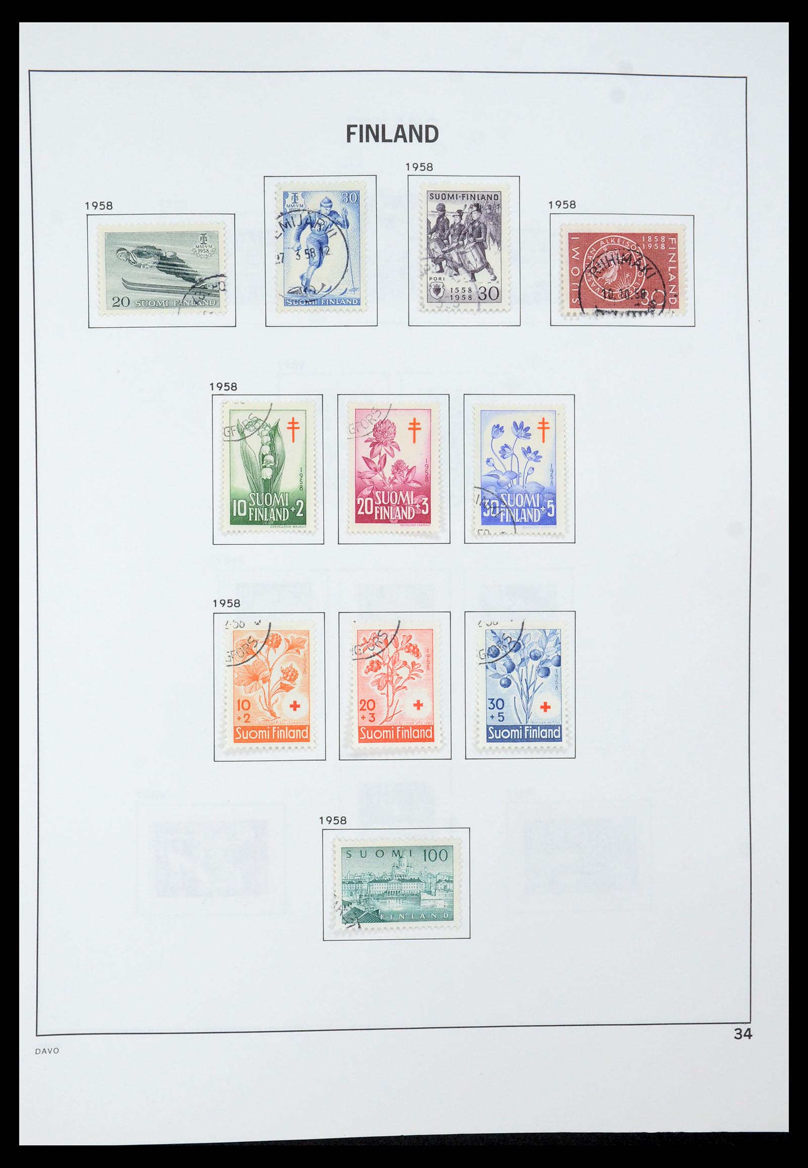 35237 053 - Postzegelverzameling 35237 Finland 1860-1998.