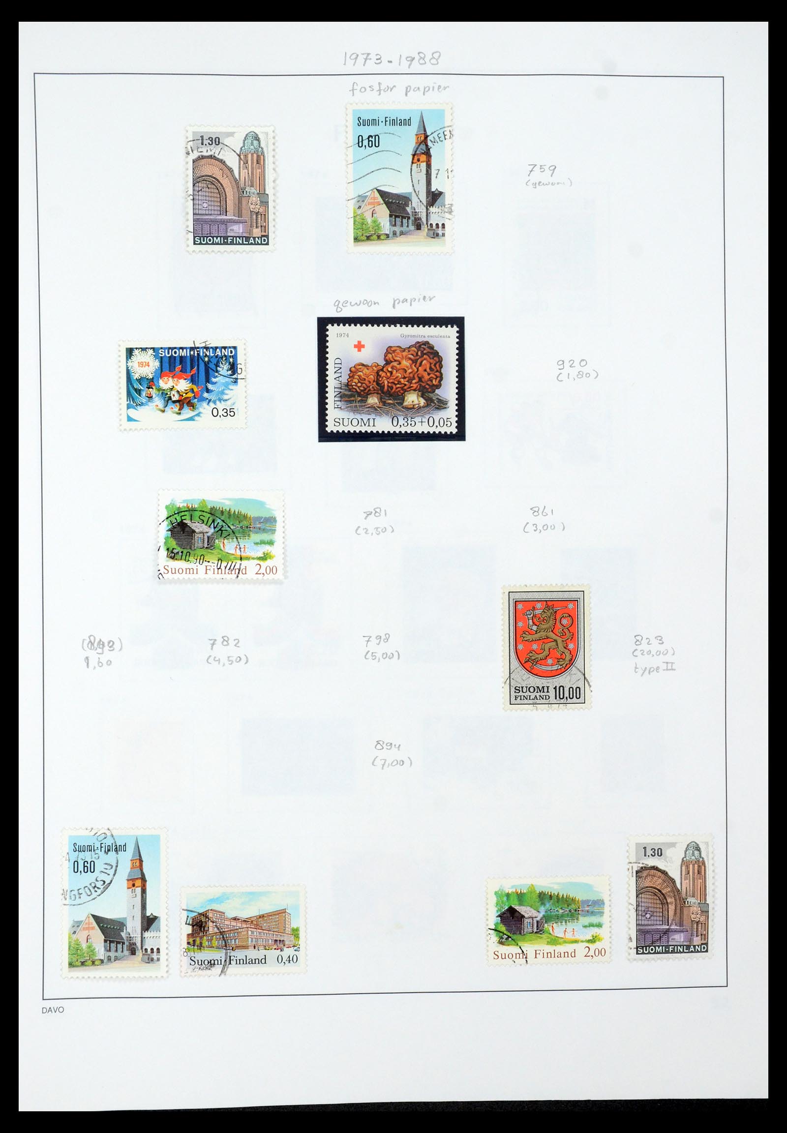 35237 075 - Postzegelverzameling 35237 Finland 1860-1998.