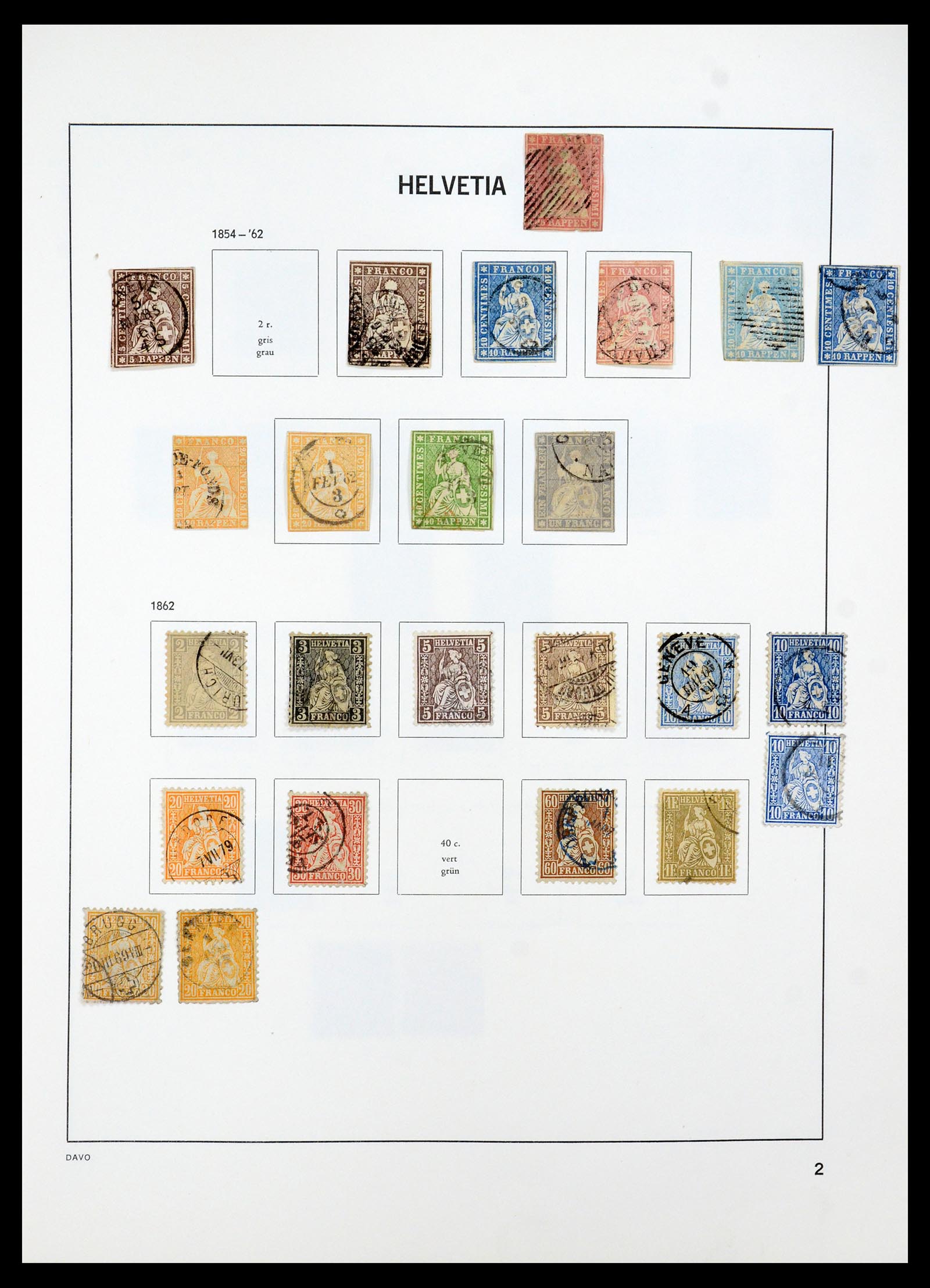 35239 002 - Postzegelverzameling 35239 Zwitserland 1850-1964.