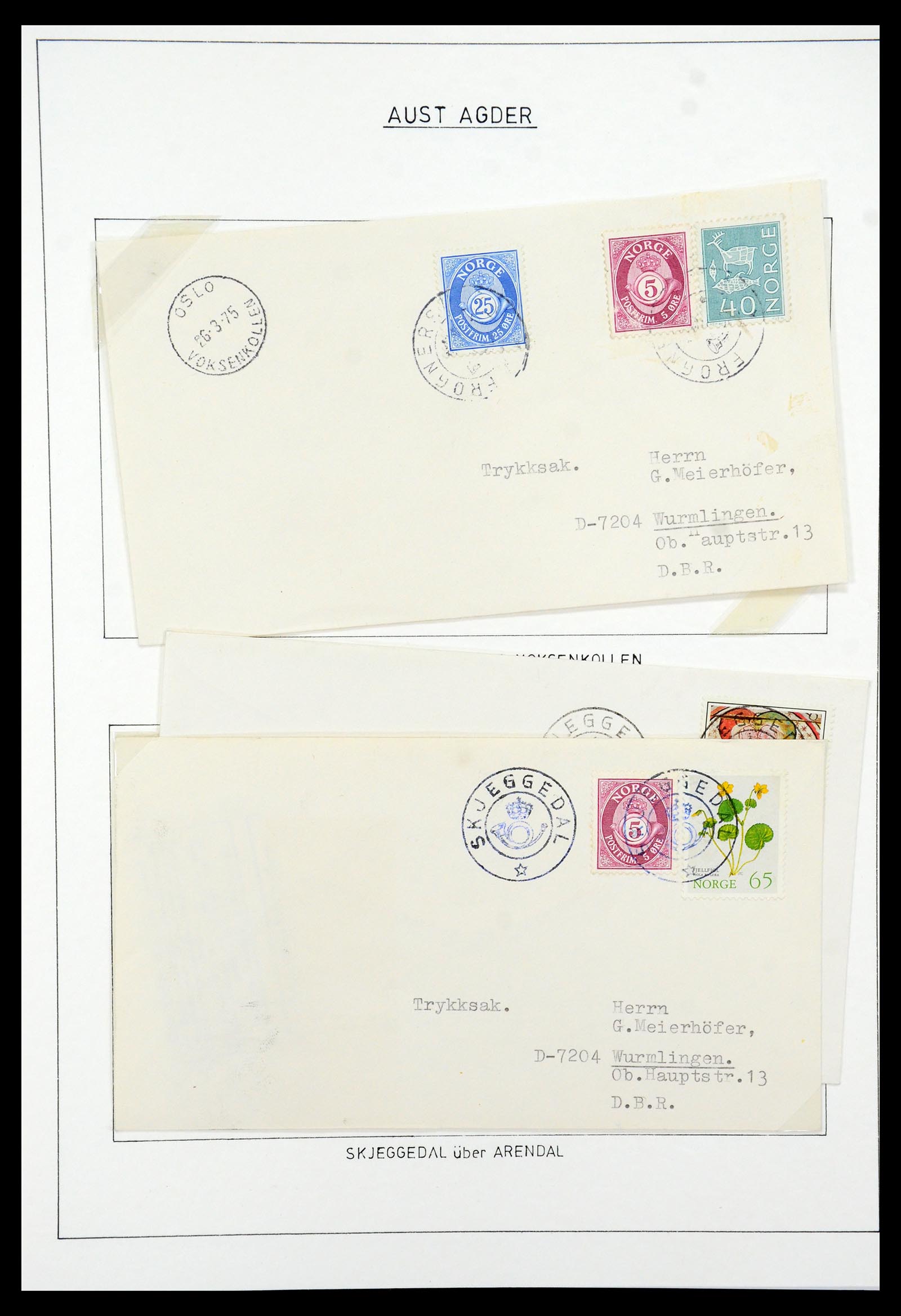 35263 001 - Postzegelverzameling 35263 Noorwegen brieven 1937-1987.