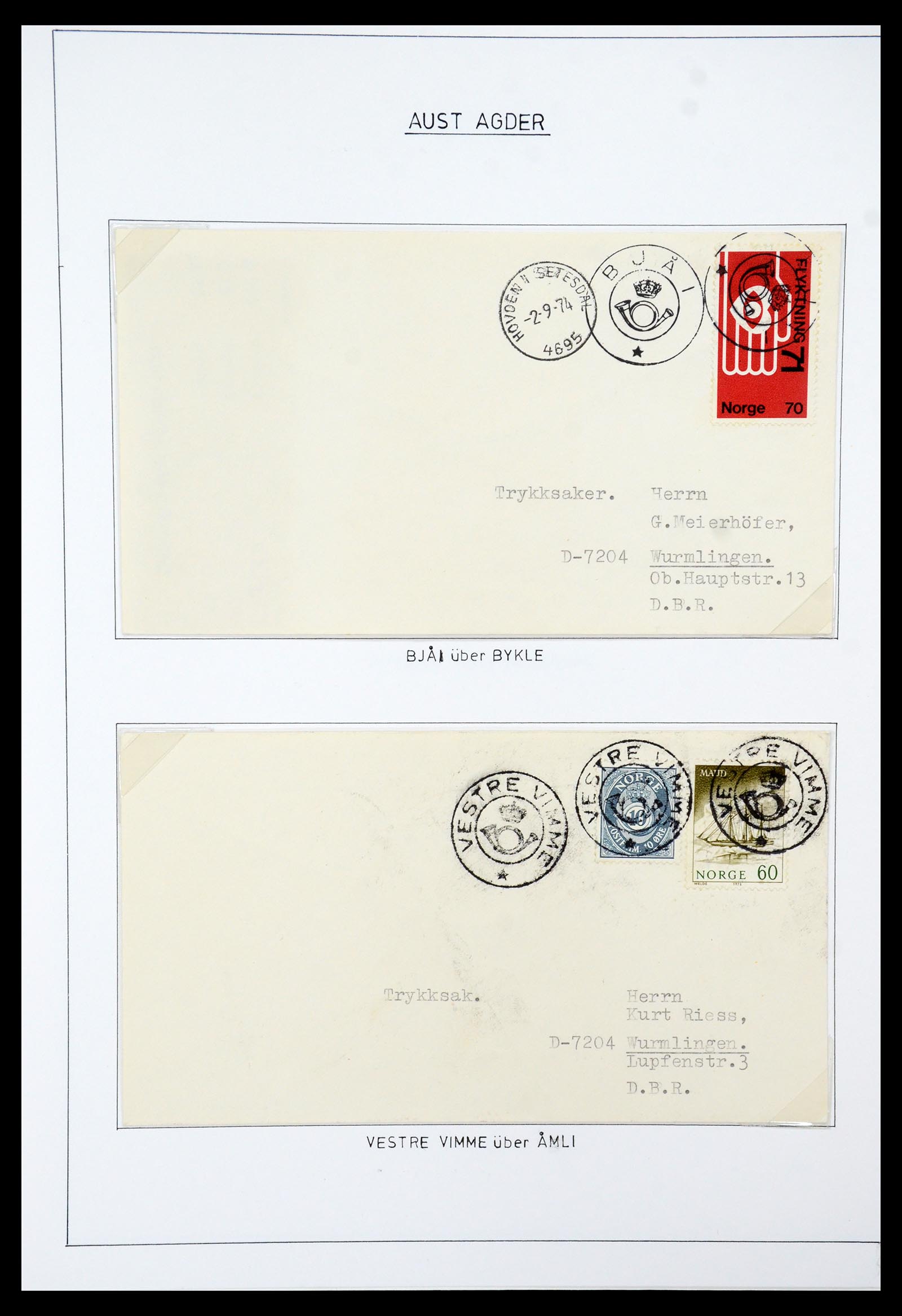 35263 002 - Postzegelverzameling 35263 Noorwegen brieven 1937-1987.