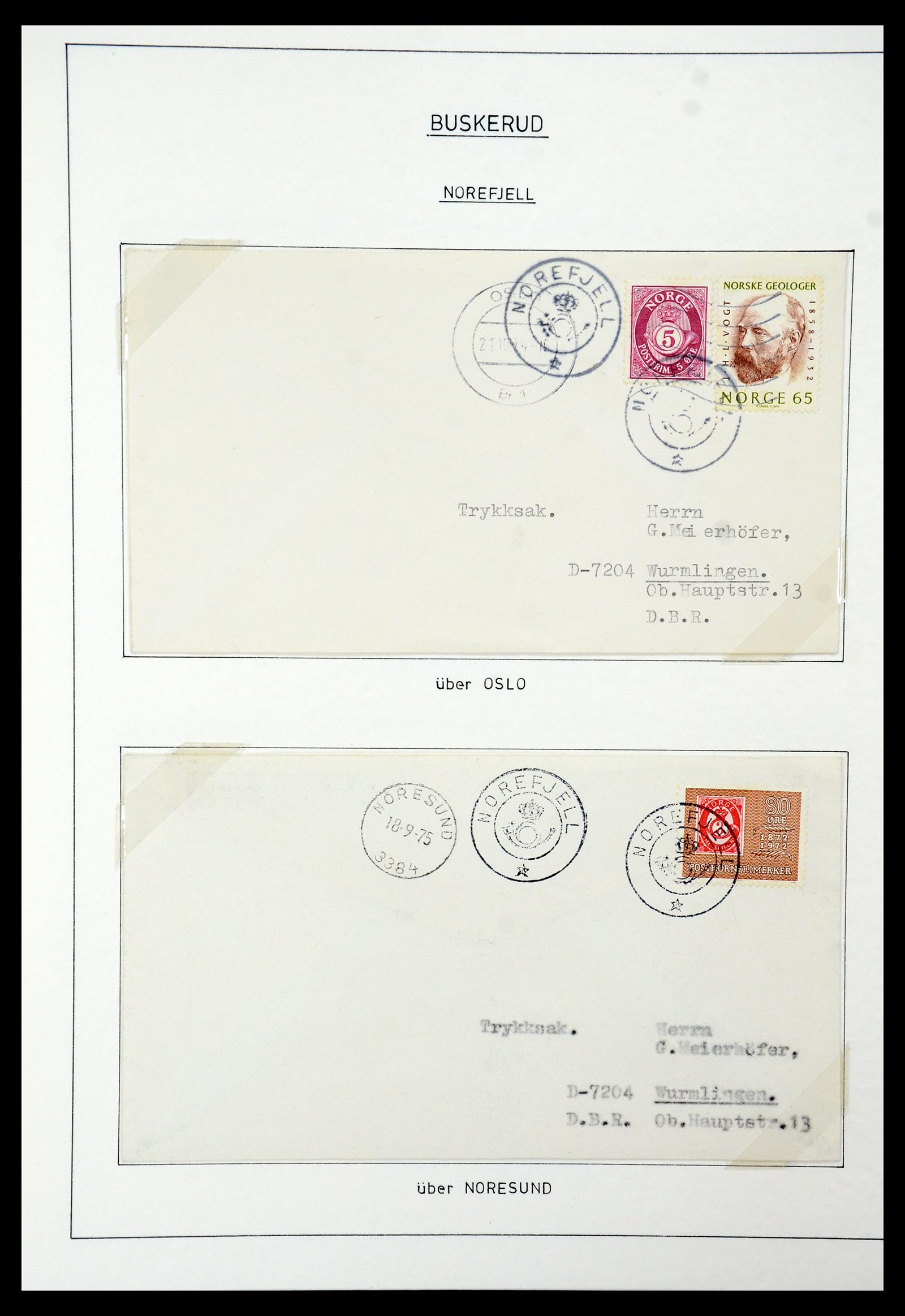 35263 007 - Postzegelverzameling 35263 Noorwegen brieven 1937-1987.