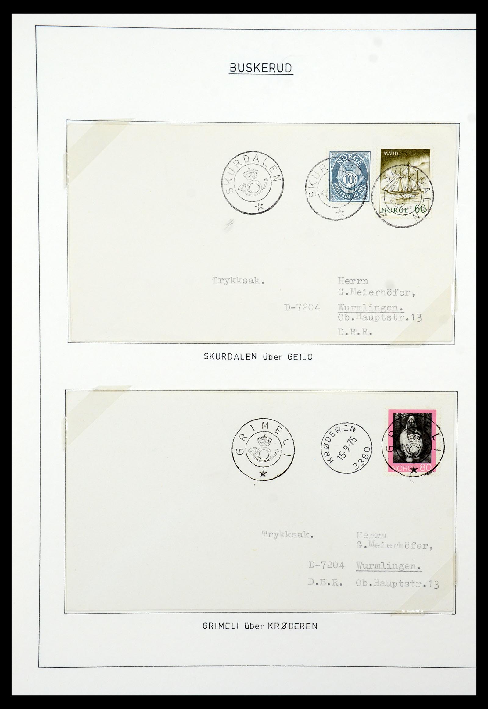 35263 008 - Postzegelverzameling 35263 Noorwegen brieven 1937-1987.