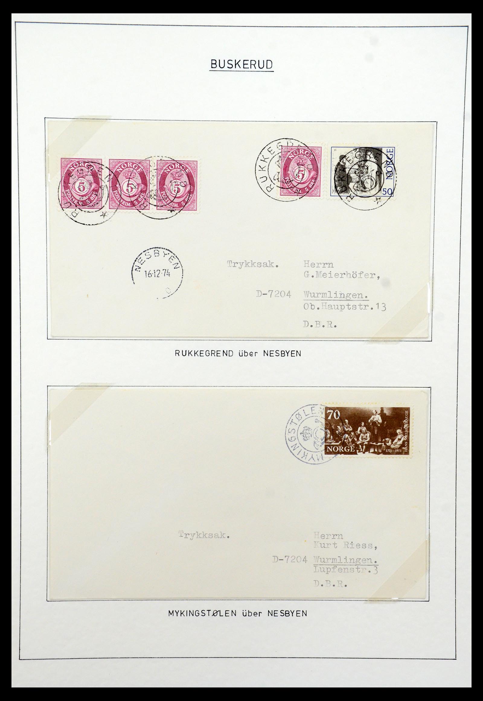 35263 009 - Postzegelverzameling 35263 Noorwegen brieven 1937-1987.