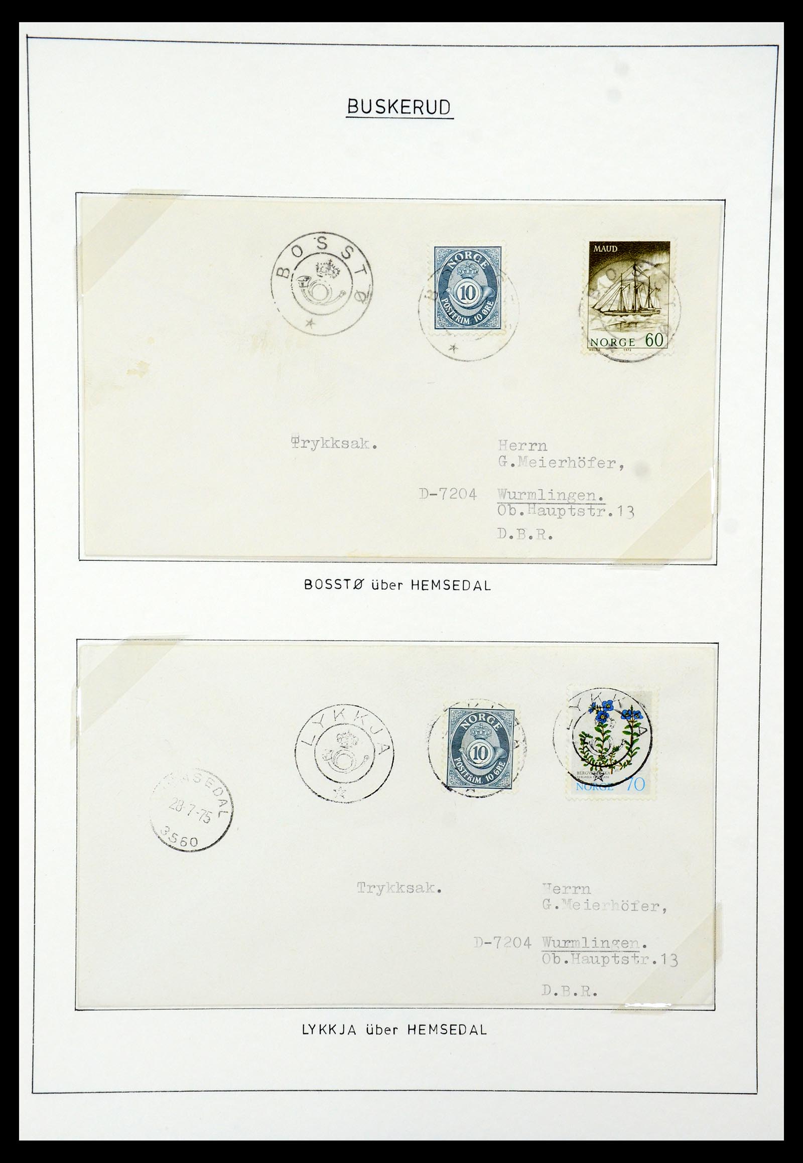 35263 010 - Postzegelverzameling 35263 Noorwegen brieven 1937-1987.