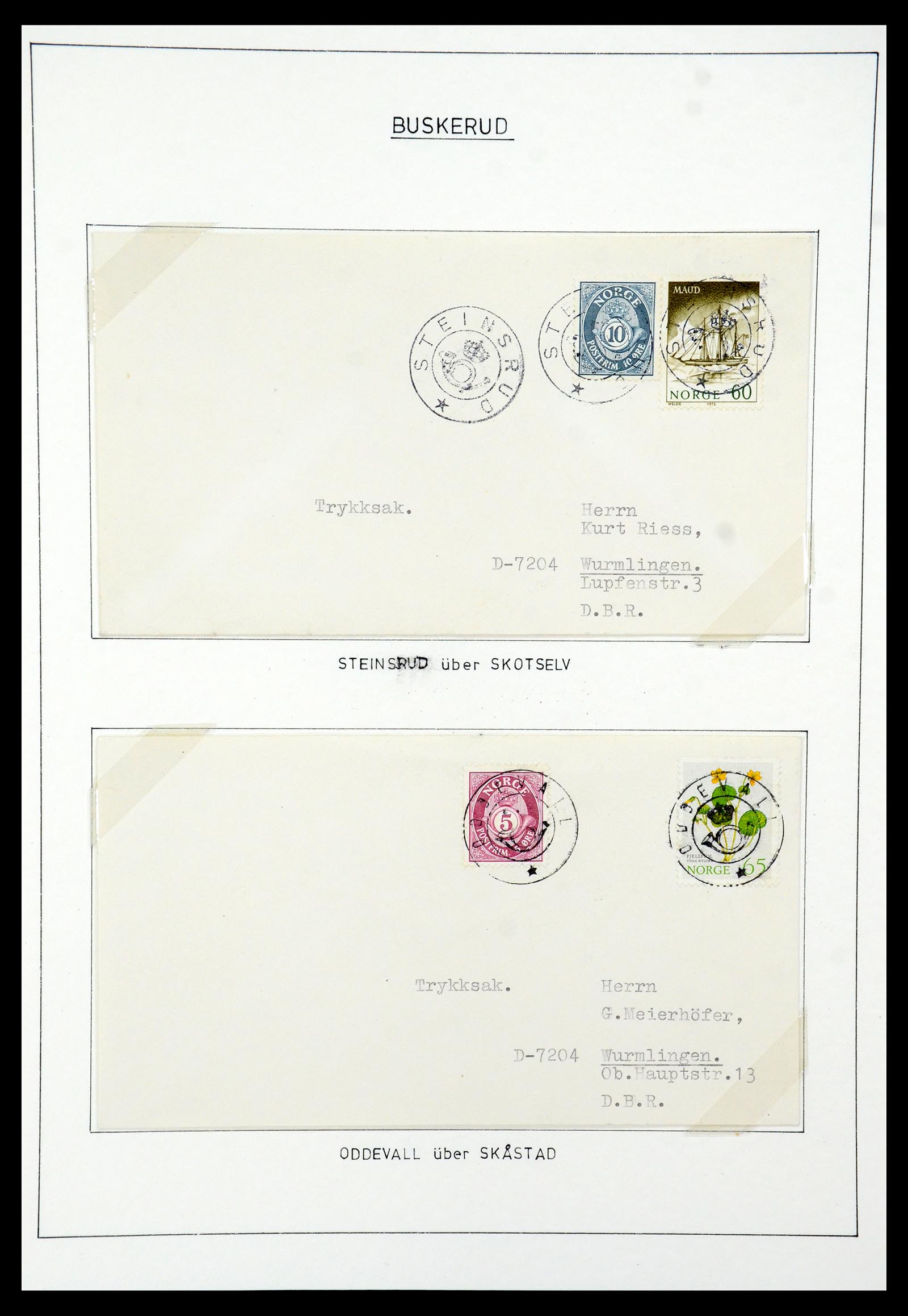 35263 012 - Postzegelverzameling 35263 Noorwegen brieven 1937-1987.
