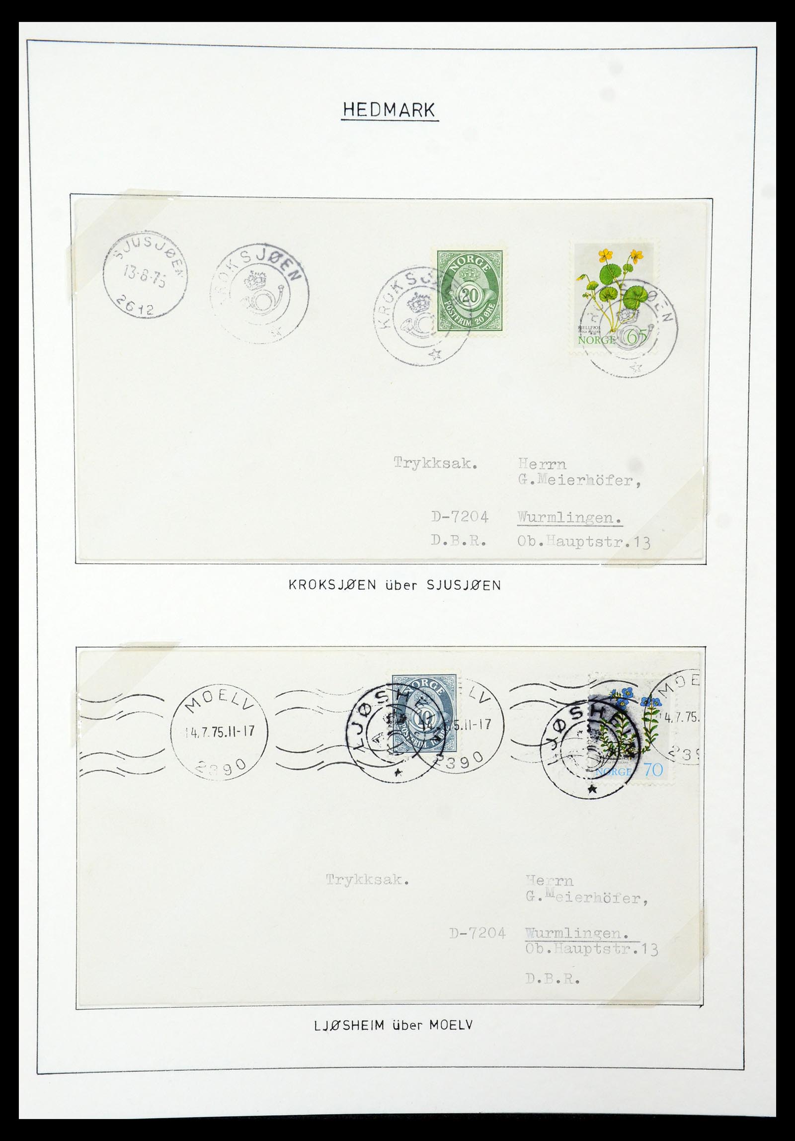 35263 019 - Postzegelverzameling 35263 Noorwegen brieven 1937-1987.