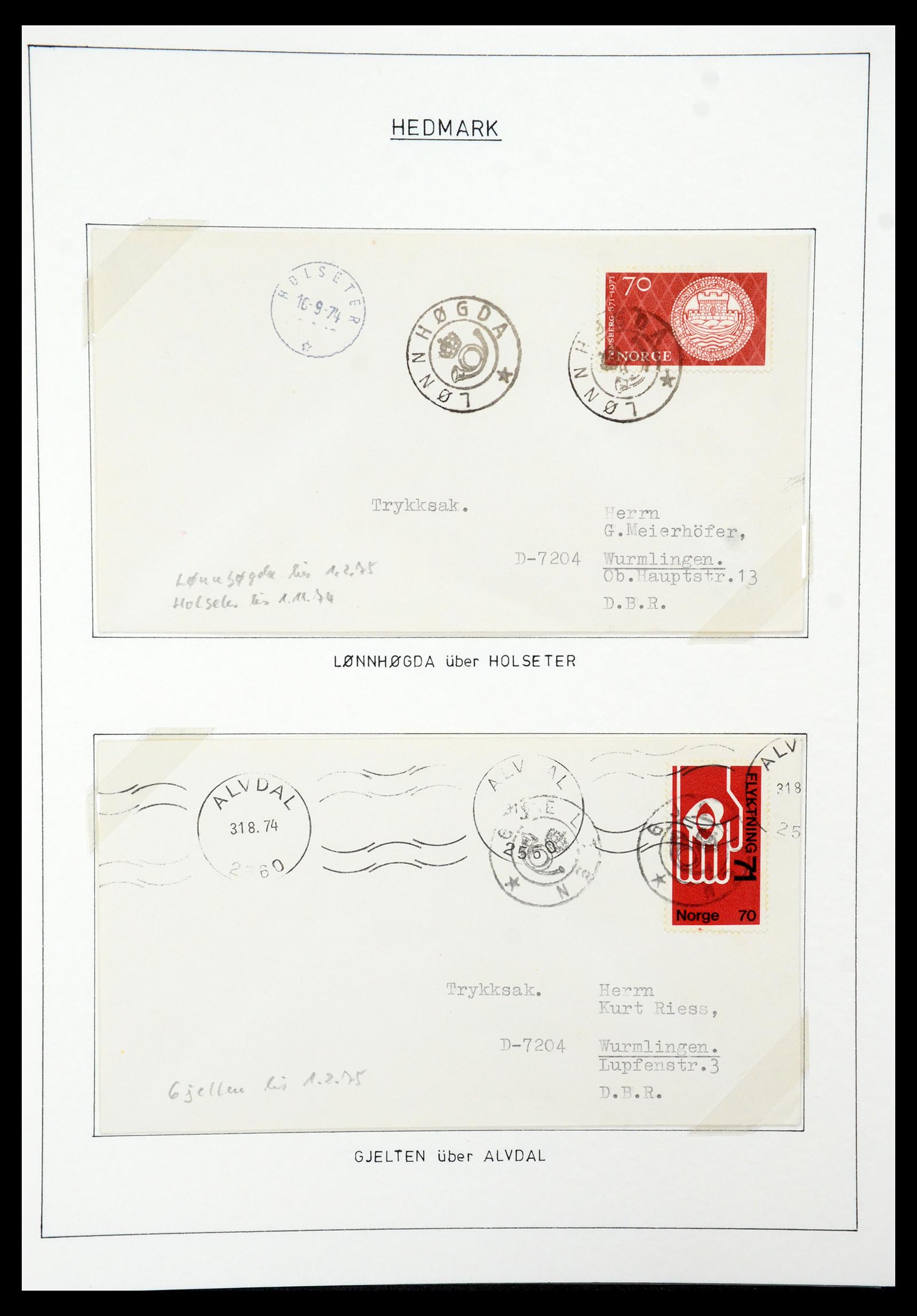 35263 020 - Postzegelverzameling 35263 Noorwegen brieven 1937-1987.