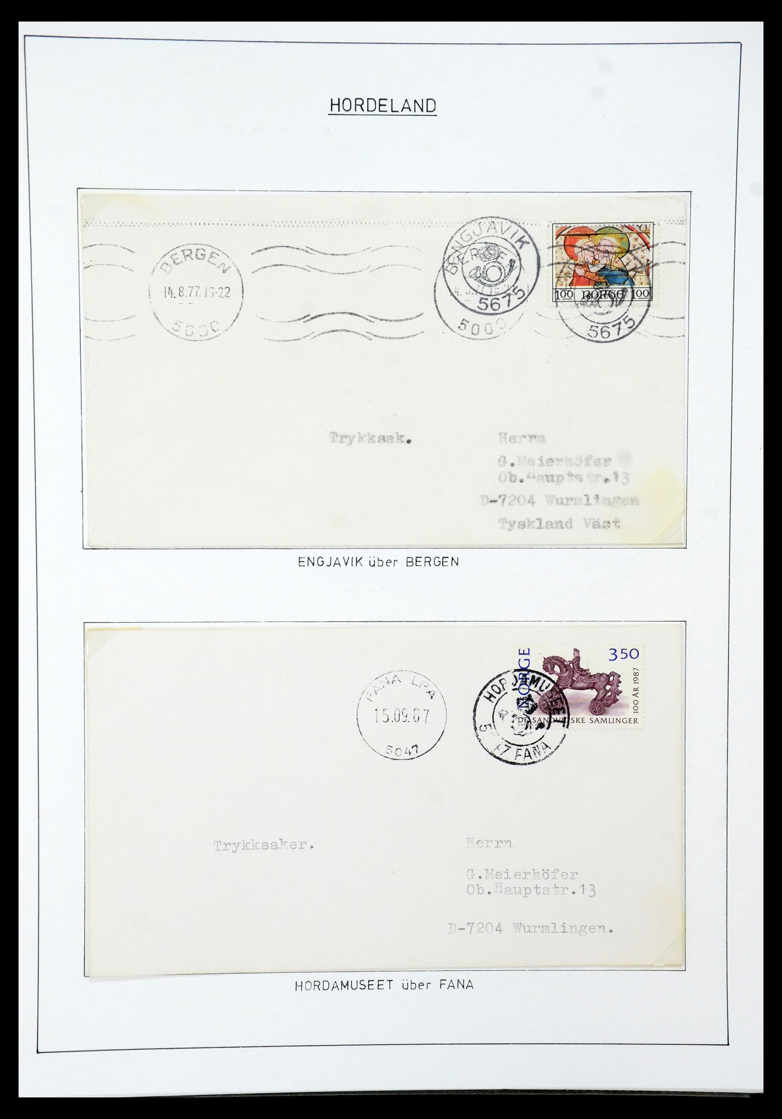 35263 023 - Postzegelverzameling 35263 Noorwegen brieven 1937-1987.