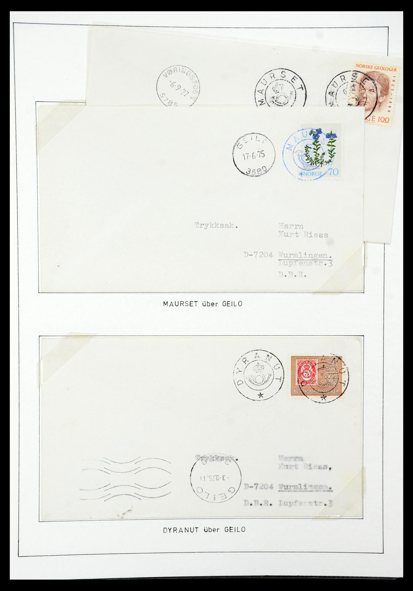 35263 024 - Postzegelverzameling 35263 Noorwegen brieven 1937-1987.