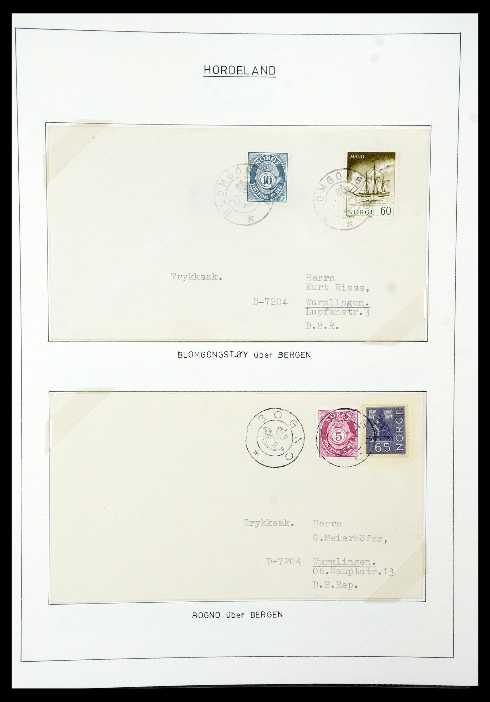 35263 025 - Postzegelverzameling 35263 Noorwegen brieven 1937-1987.