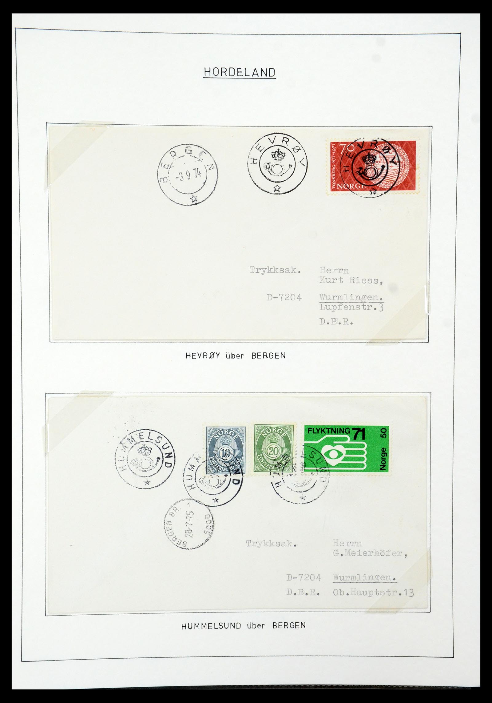 35263 028 - Postzegelverzameling 35263 Noorwegen brieven 1937-1987.
