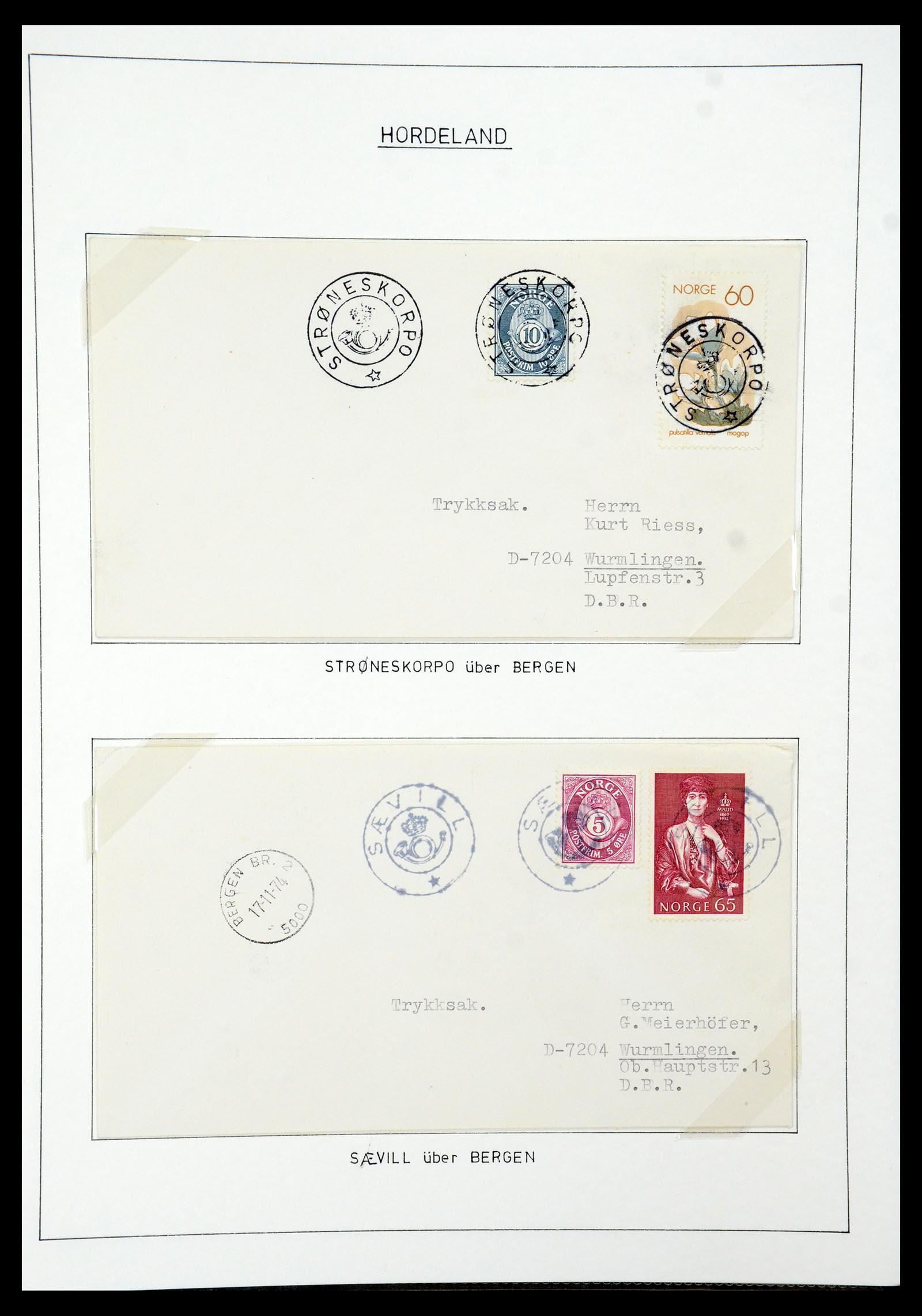 35263 029 - Postzegelverzameling 35263 Noorwegen brieven 1937-1987.