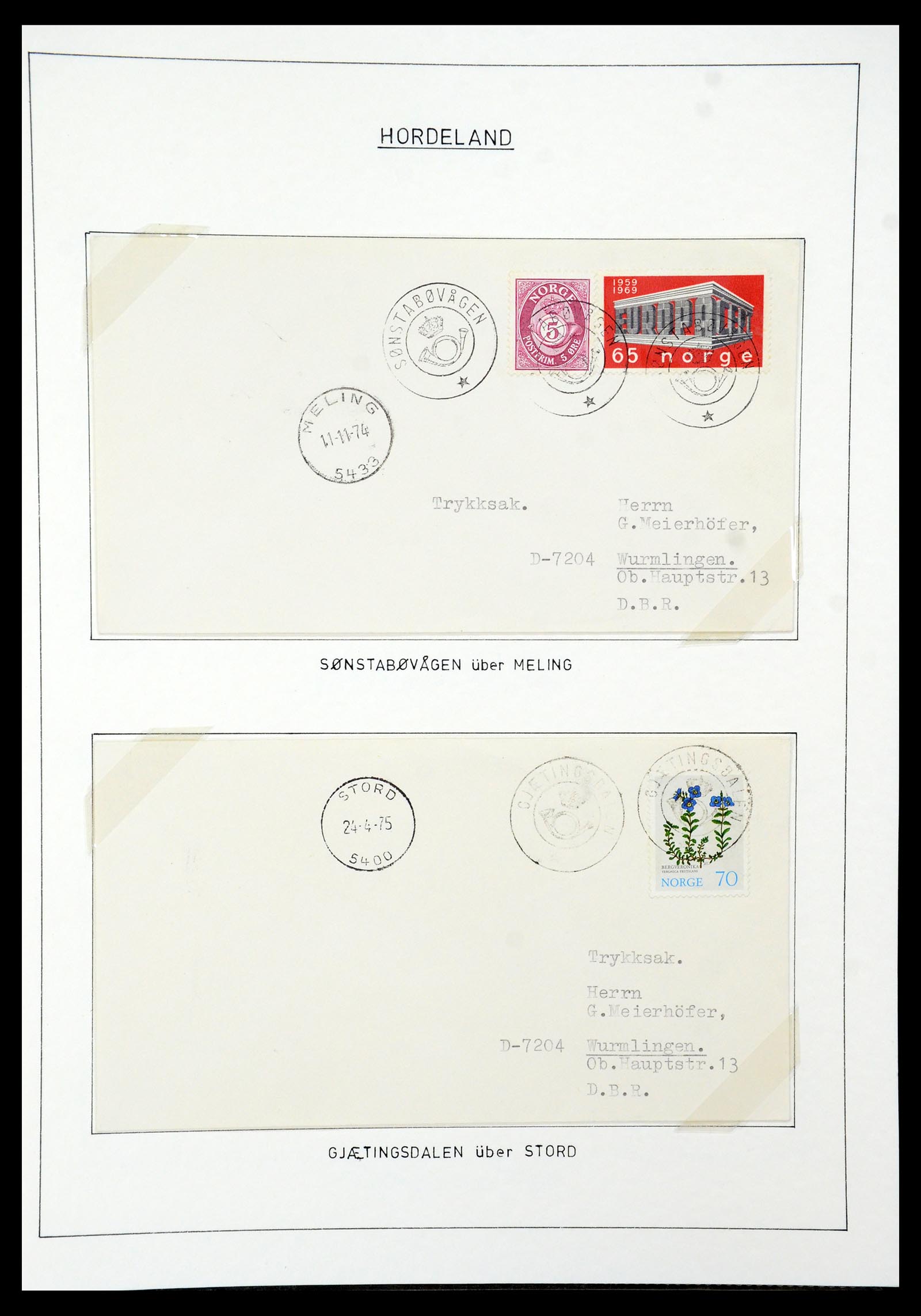 35263 032 - Postzegelverzameling 35263 Noorwegen brieven 1937-1987.