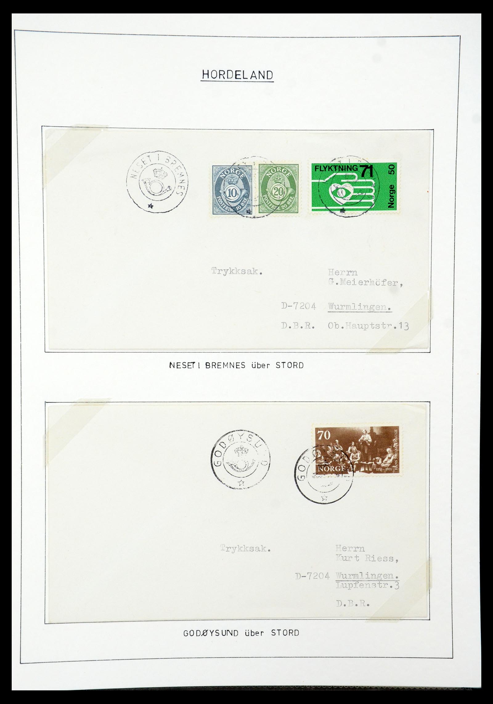 35263 033 - Postzegelverzameling 35263 Noorwegen brieven 1937-1987.