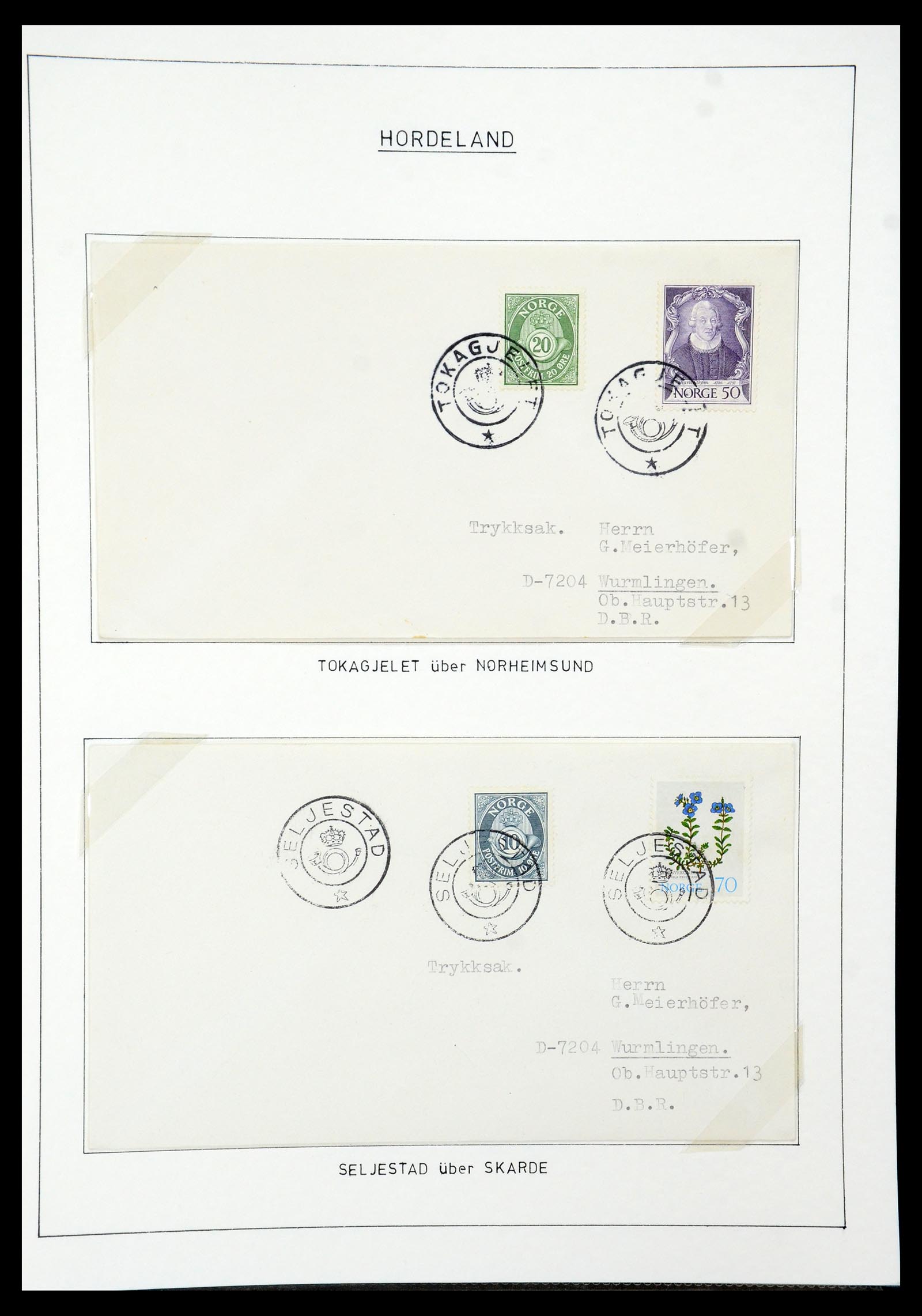 35263 034 - Postzegelverzameling 35263 Noorwegen brieven 1937-1987.