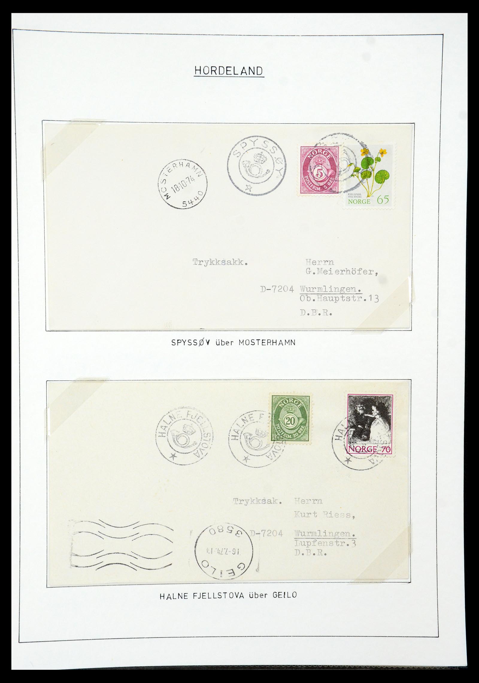 35263 035 - Postzegelverzameling 35263 Noorwegen brieven 1937-1987.