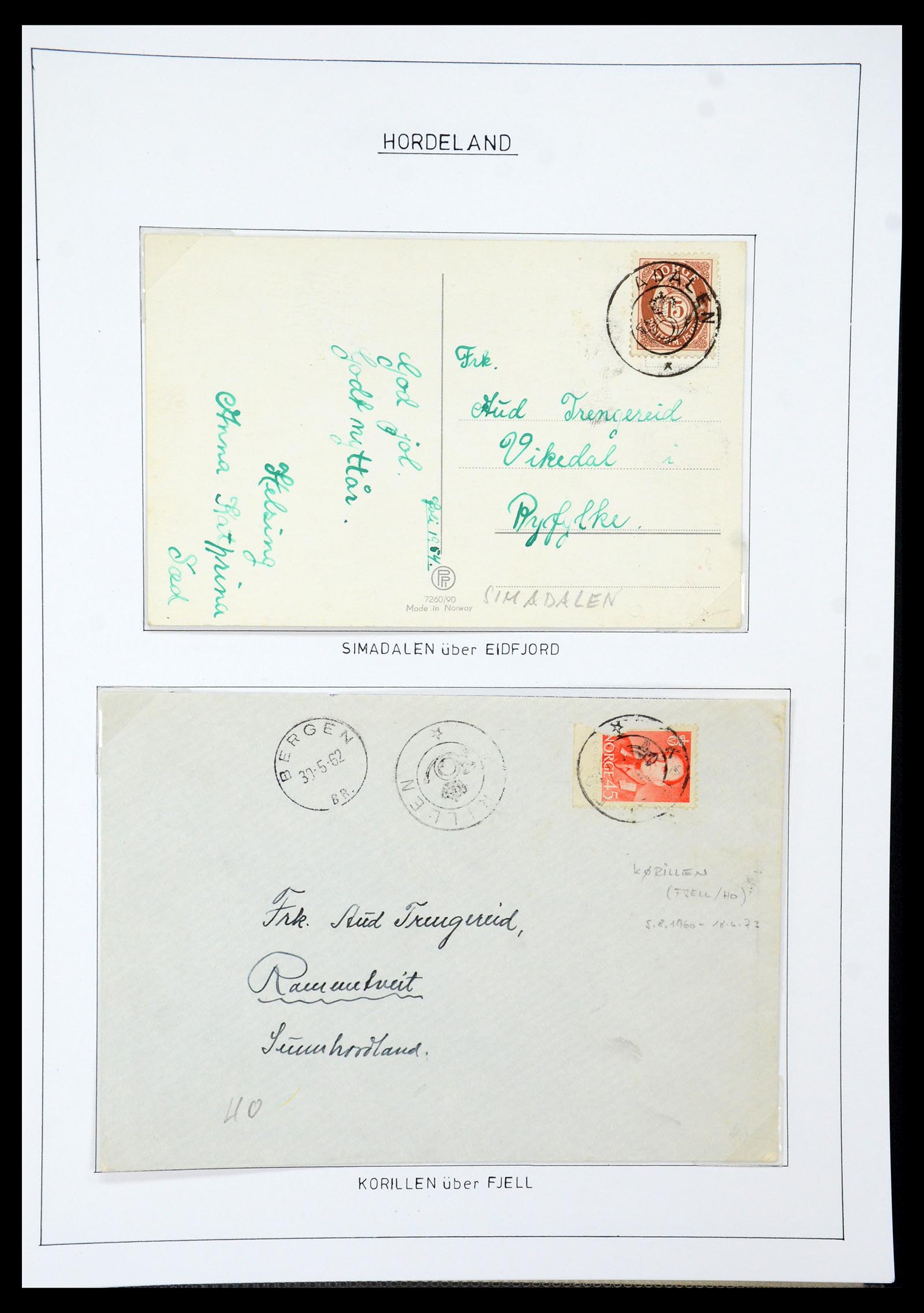 35263 036 - Postzegelverzameling 35263 Noorwegen brieven 1937-1987.