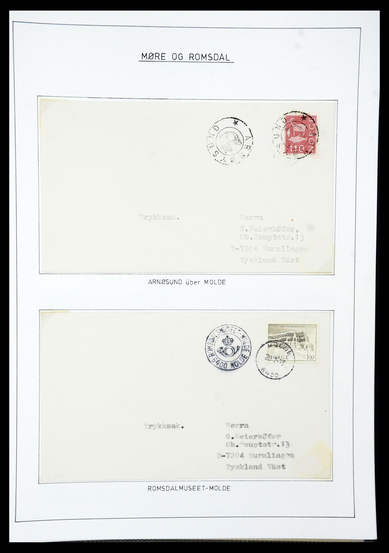35263 037 - Postzegelverzameling 35263 Noorwegen brieven 1937-1987.