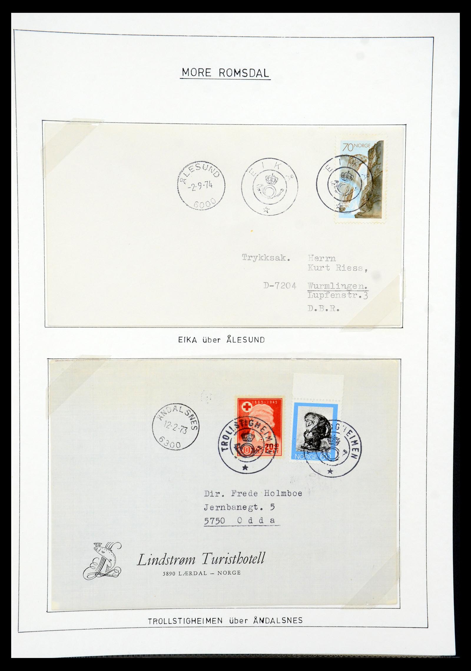 35263 038 - Postzegelverzameling 35263 Noorwegen brieven 1937-1987.