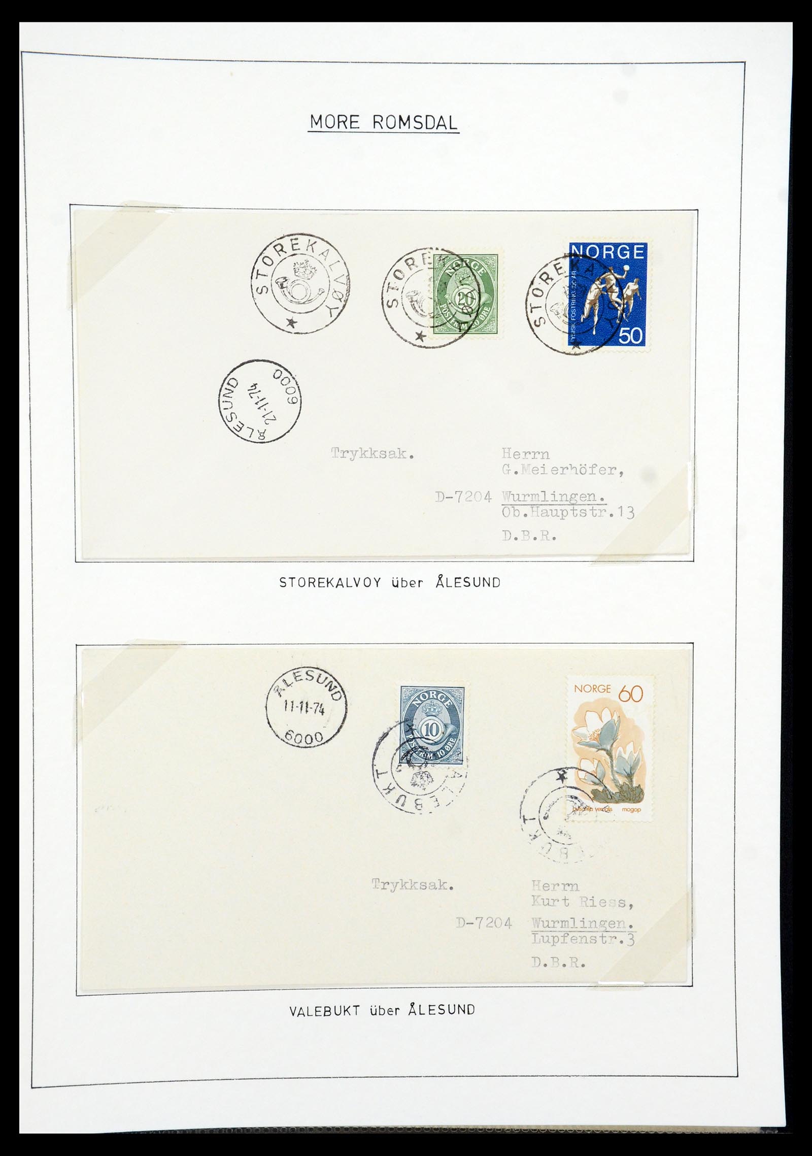 35263 039 - Postzegelverzameling 35263 Noorwegen brieven 1937-1987.