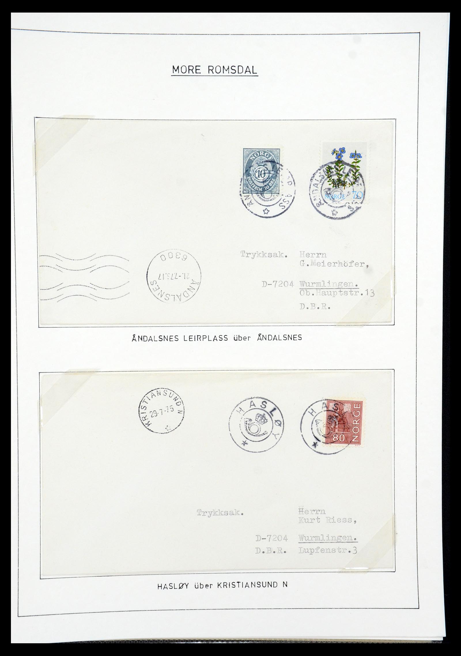 35263 041 - Postzegelverzameling 35263 Noorwegen brieven 1937-1987.