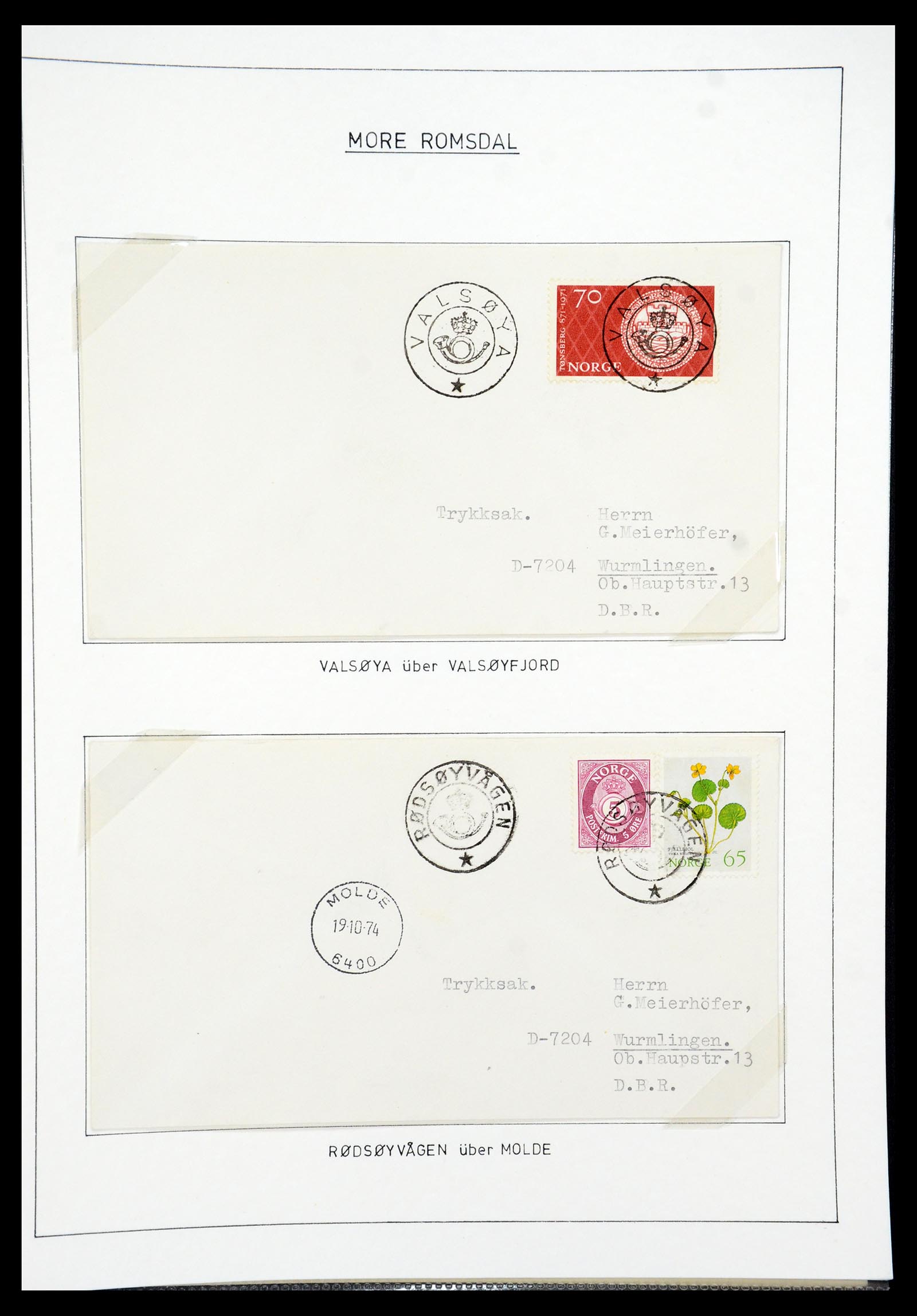 35263 042 - Postzegelverzameling 35263 Noorwegen brieven 1937-1987.