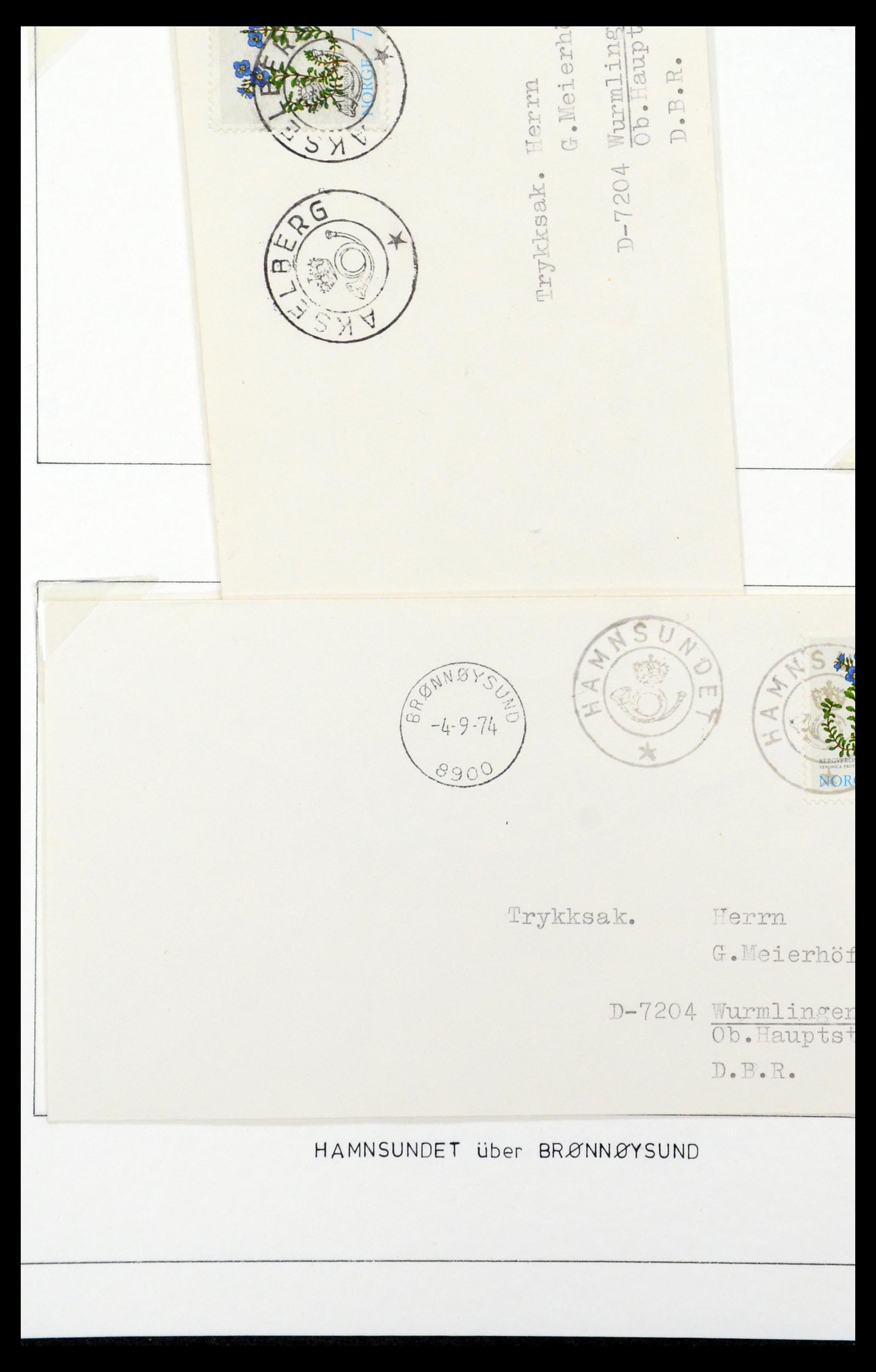 35263 045 - Postzegelverzameling 35263 Noorwegen brieven 1937-1987.