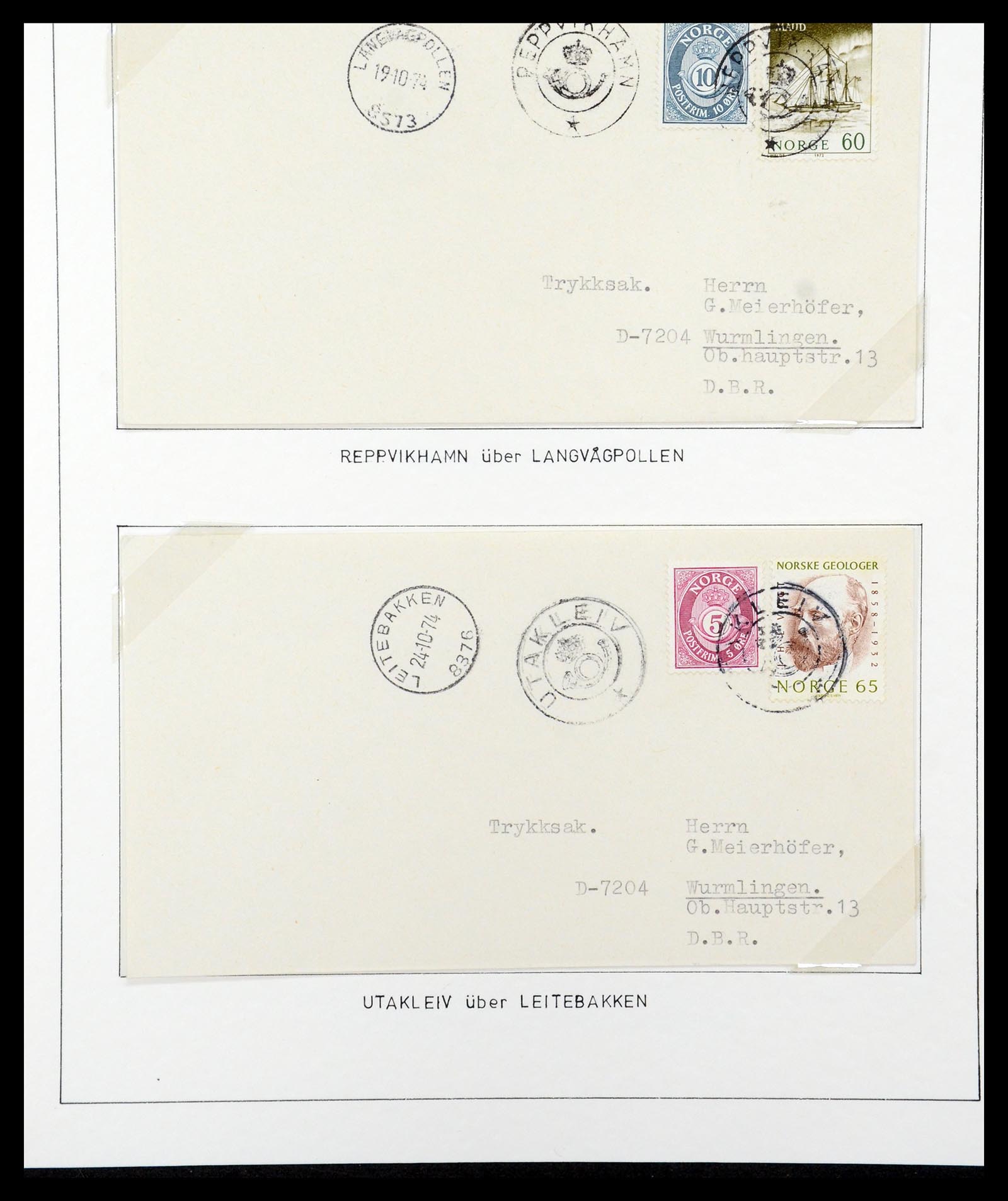 35263 047 - Postzegelverzameling 35263 Noorwegen brieven 1937-1987.