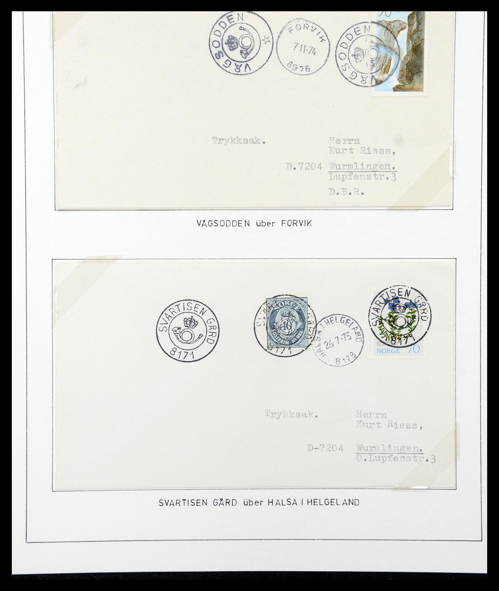 35263 048 - Postzegelverzameling 35263 Noorwegen brieven 1937-1987.