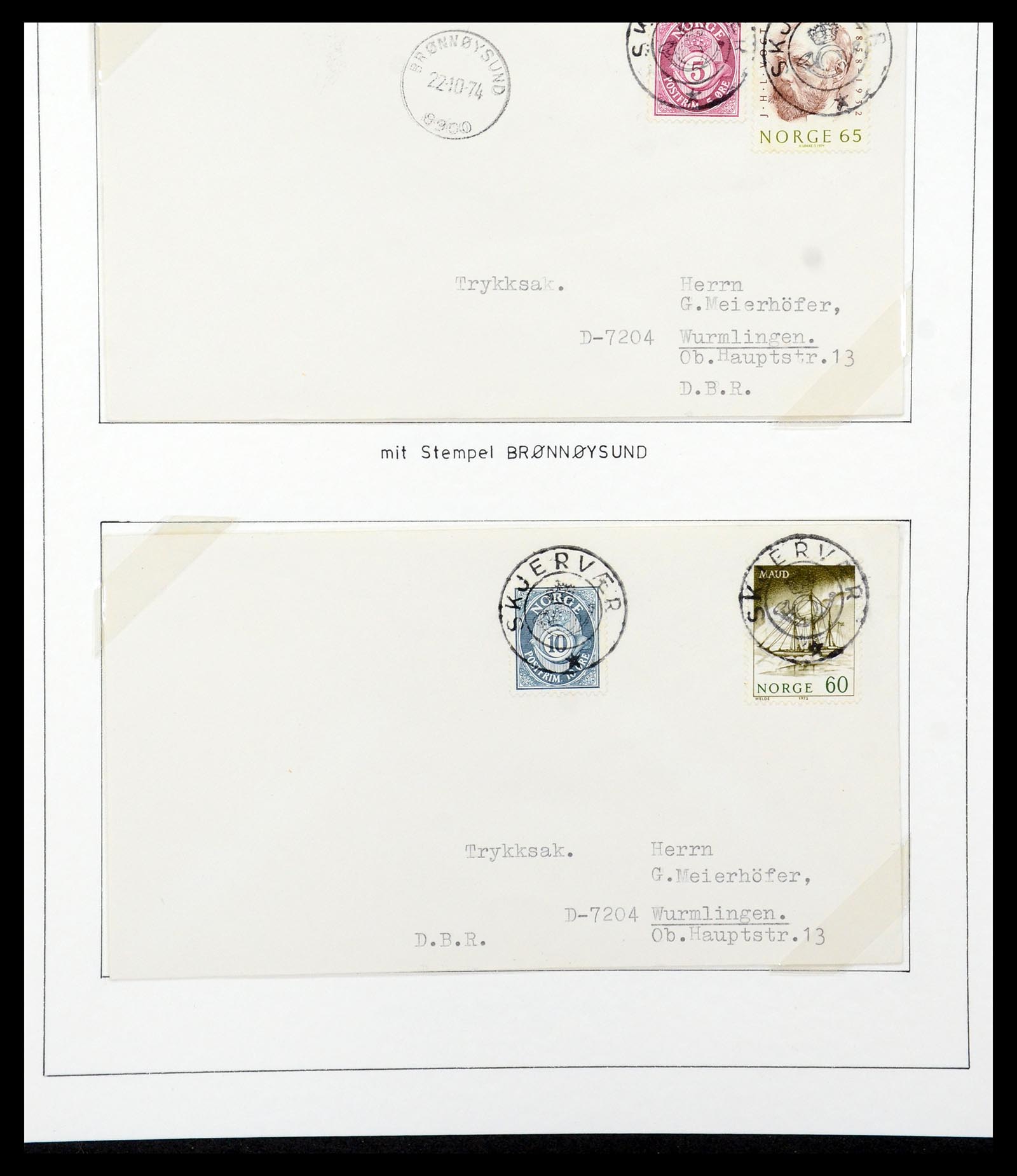 35263 050 - Postzegelverzameling 35263 Noorwegen brieven 1937-1987.