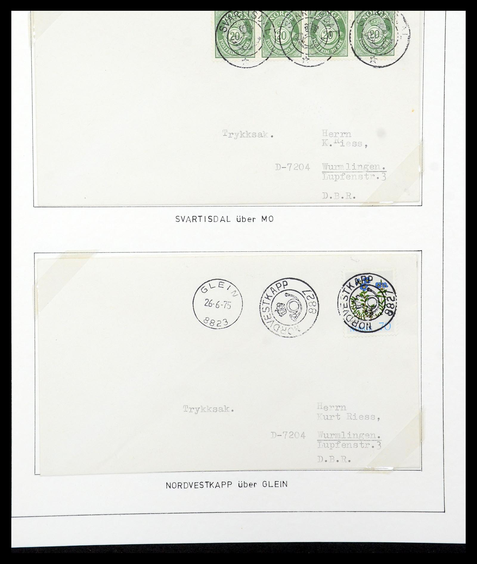 35263 051 - Postzegelverzameling 35263 Noorwegen brieven 1937-1987.