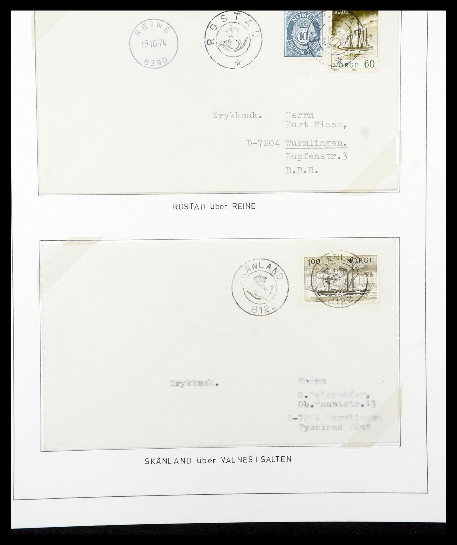 35263 052 - Postzegelverzameling 35263 Noorwegen brieven 1937-1987.
