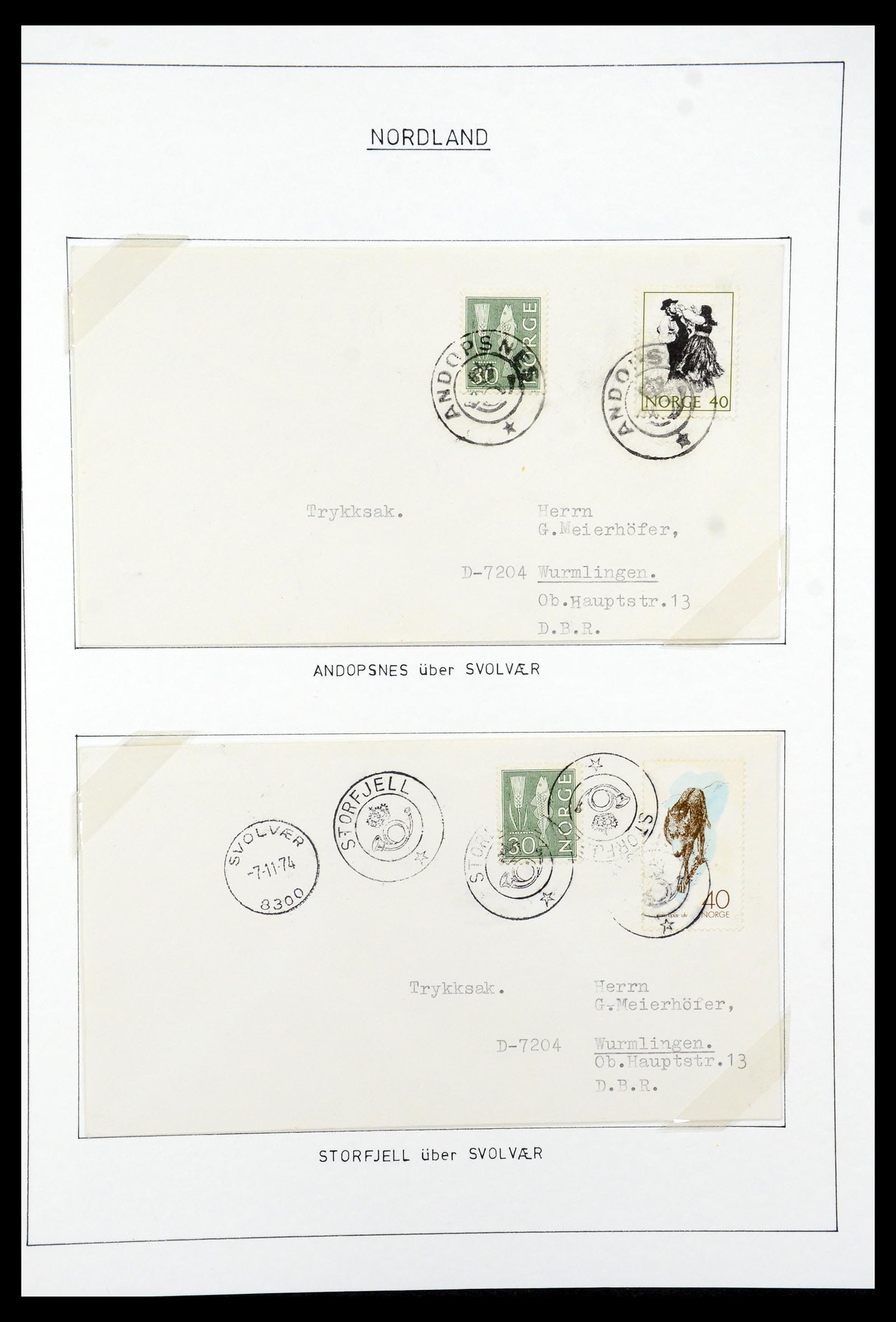35263 054 - Postzegelverzameling 35263 Noorwegen brieven 1937-1987.