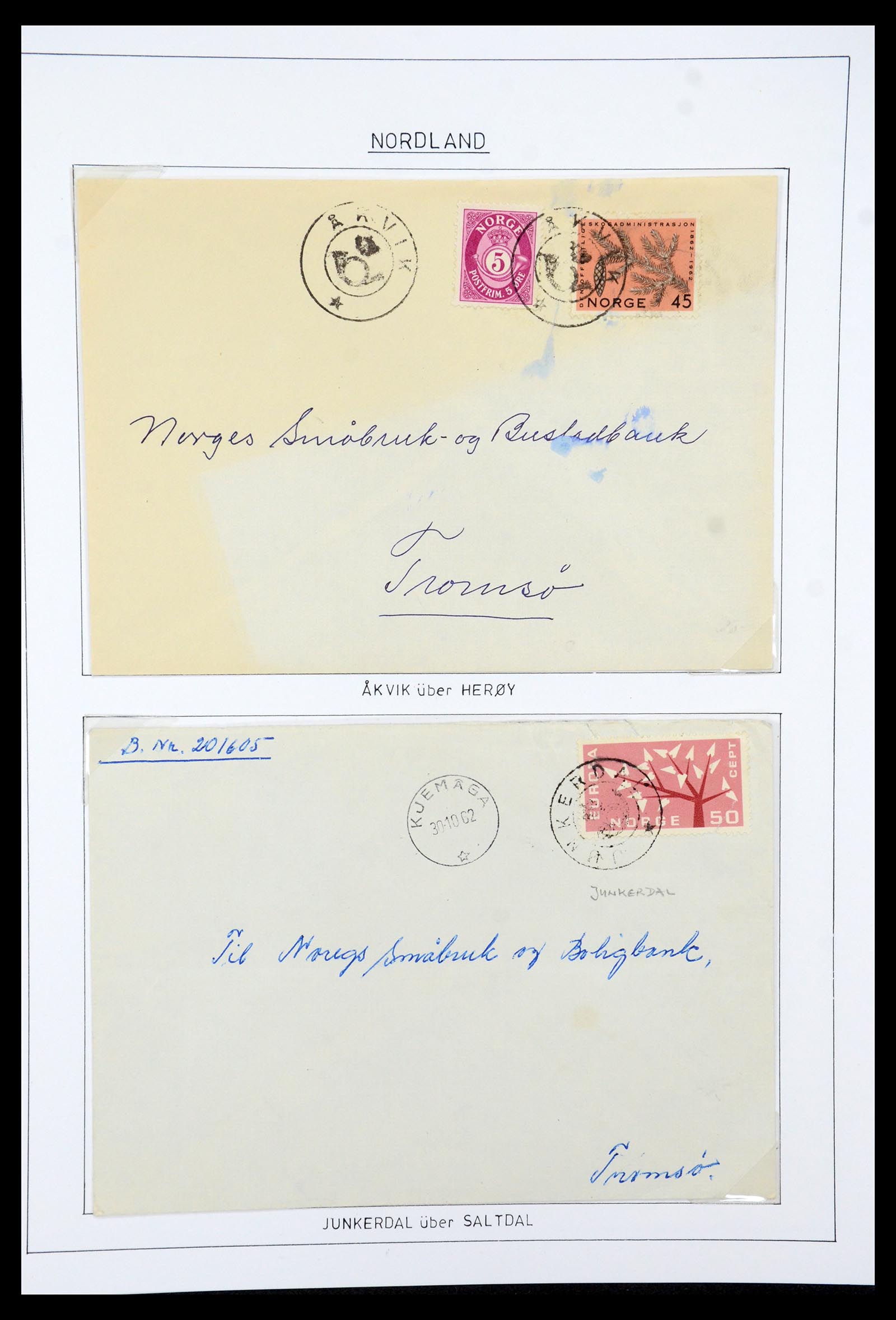 35263 055 - Postzegelverzameling 35263 Noorwegen brieven 1937-1987.