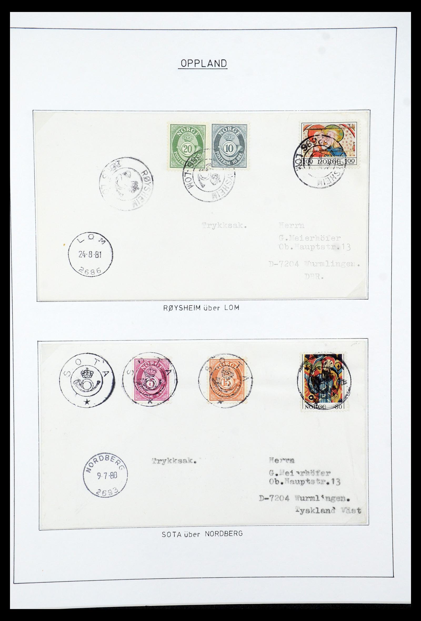 35263 057 - Postzegelverzameling 35263 Noorwegen brieven 1937-1987.