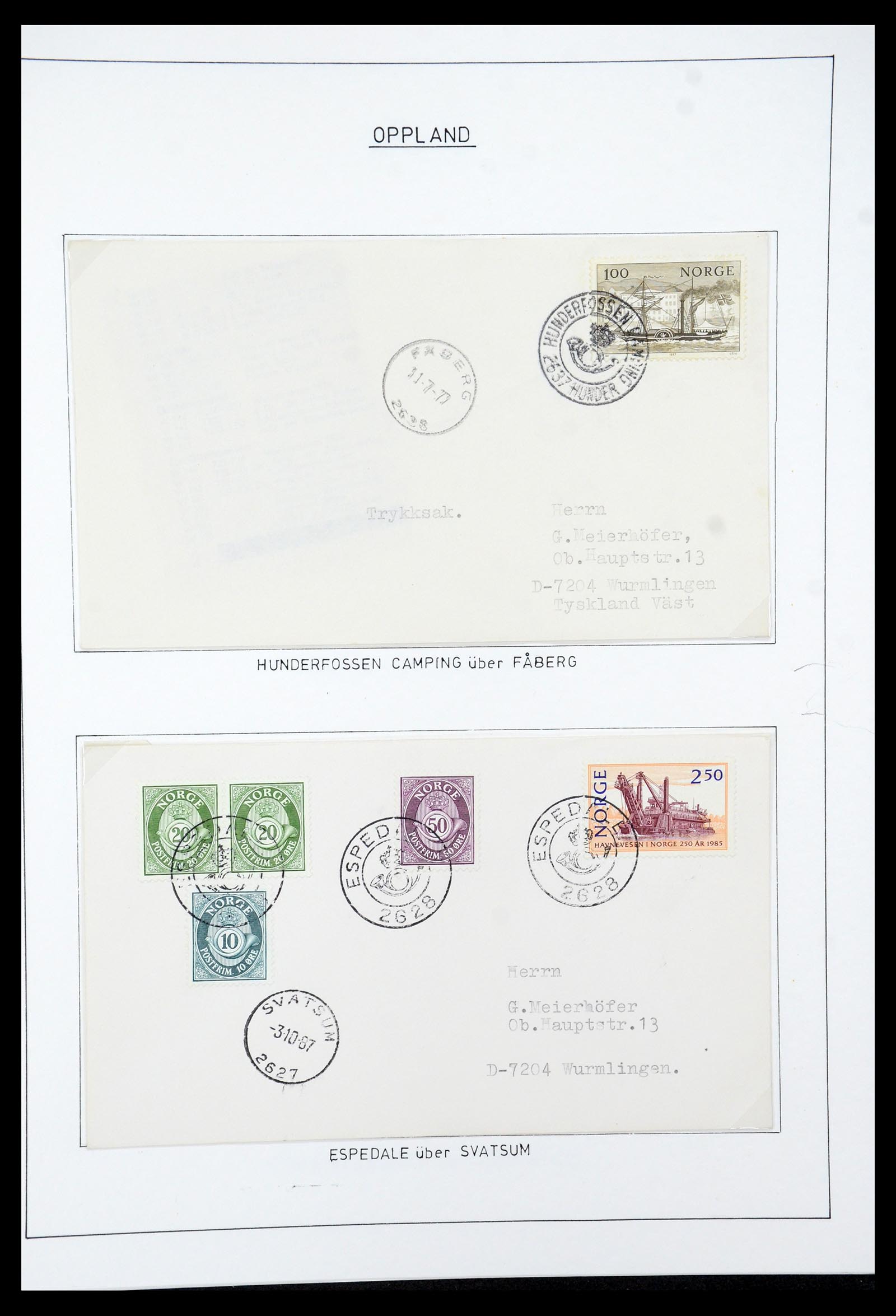 35263 060 - Postzegelverzameling 35263 Noorwegen brieven 1937-1987.
