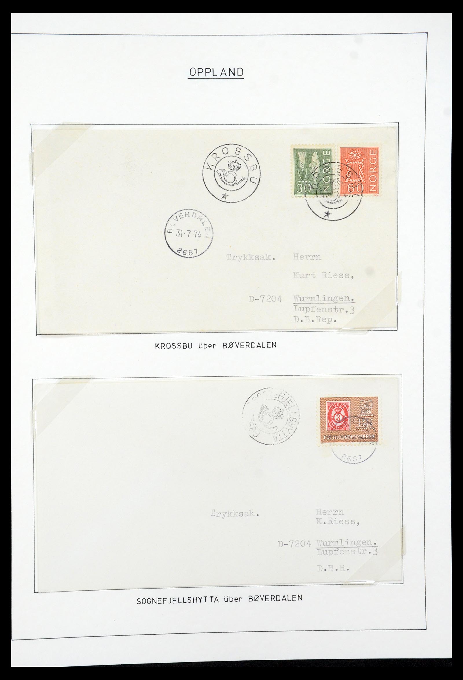 35263 061 - Postzegelverzameling 35263 Noorwegen brieven 1937-1987.