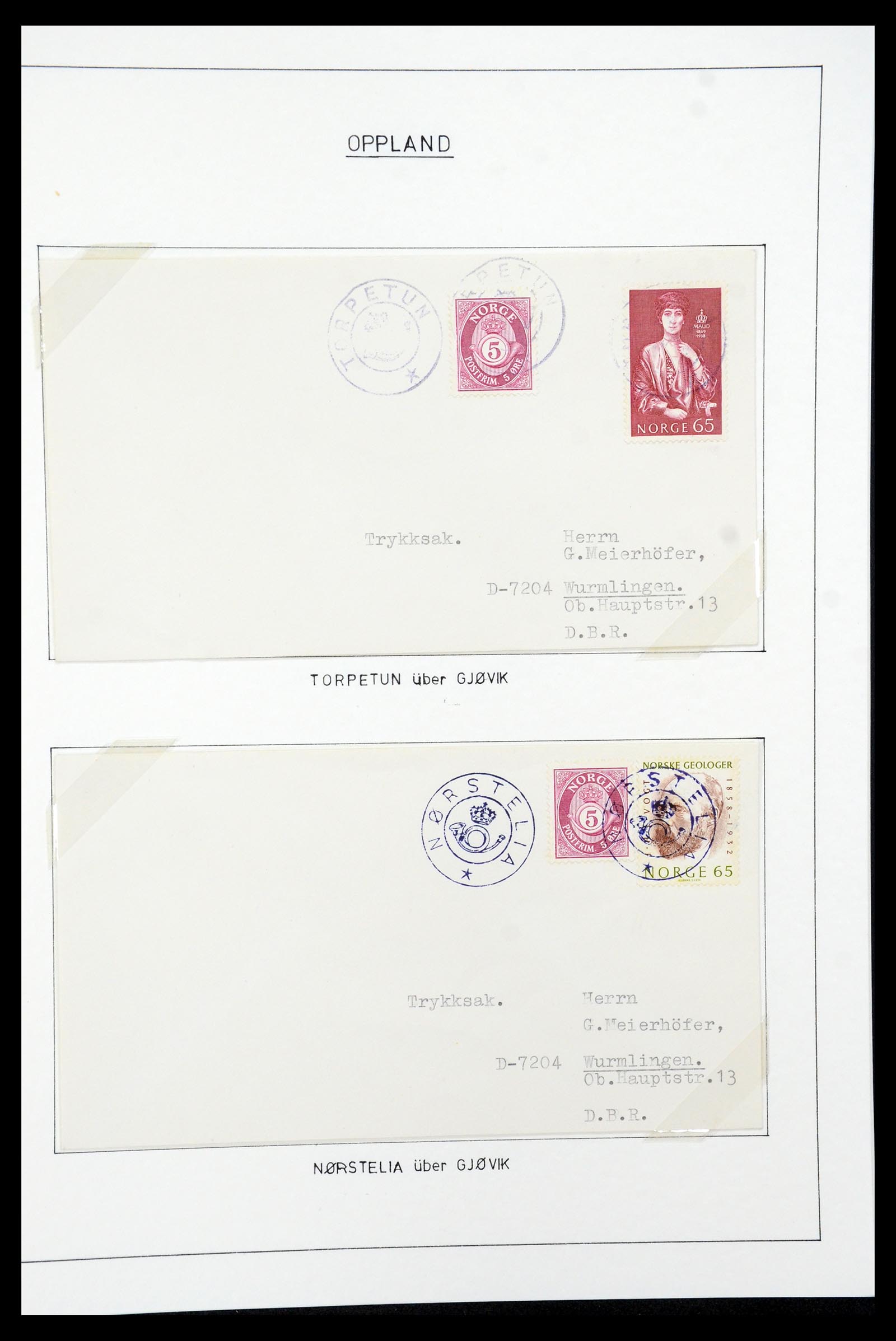 35263 063 - Postzegelverzameling 35263 Noorwegen brieven 1937-1987.