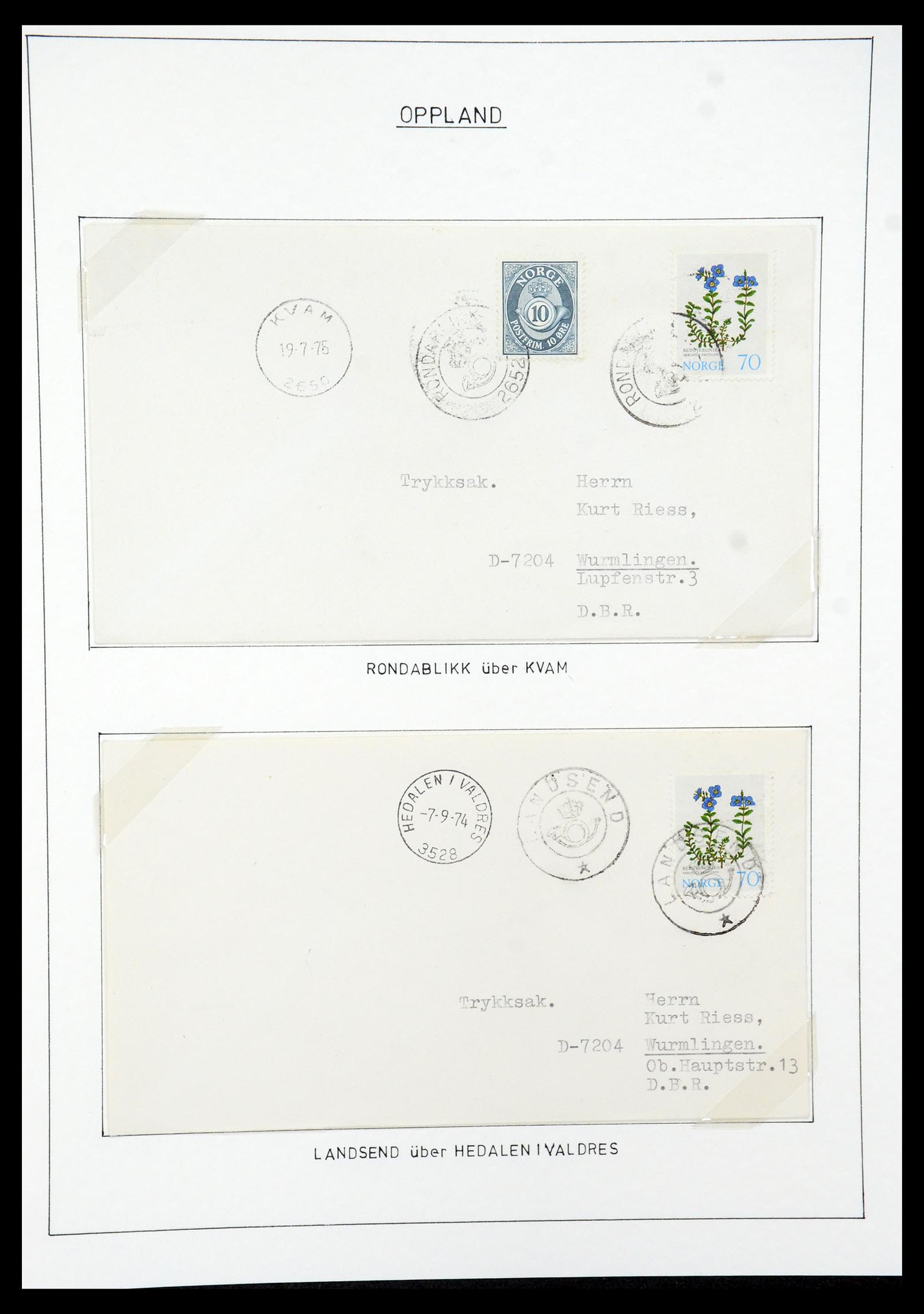 35263 069 - Postzegelverzameling 35263 Noorwegen brieven 1937-1987.