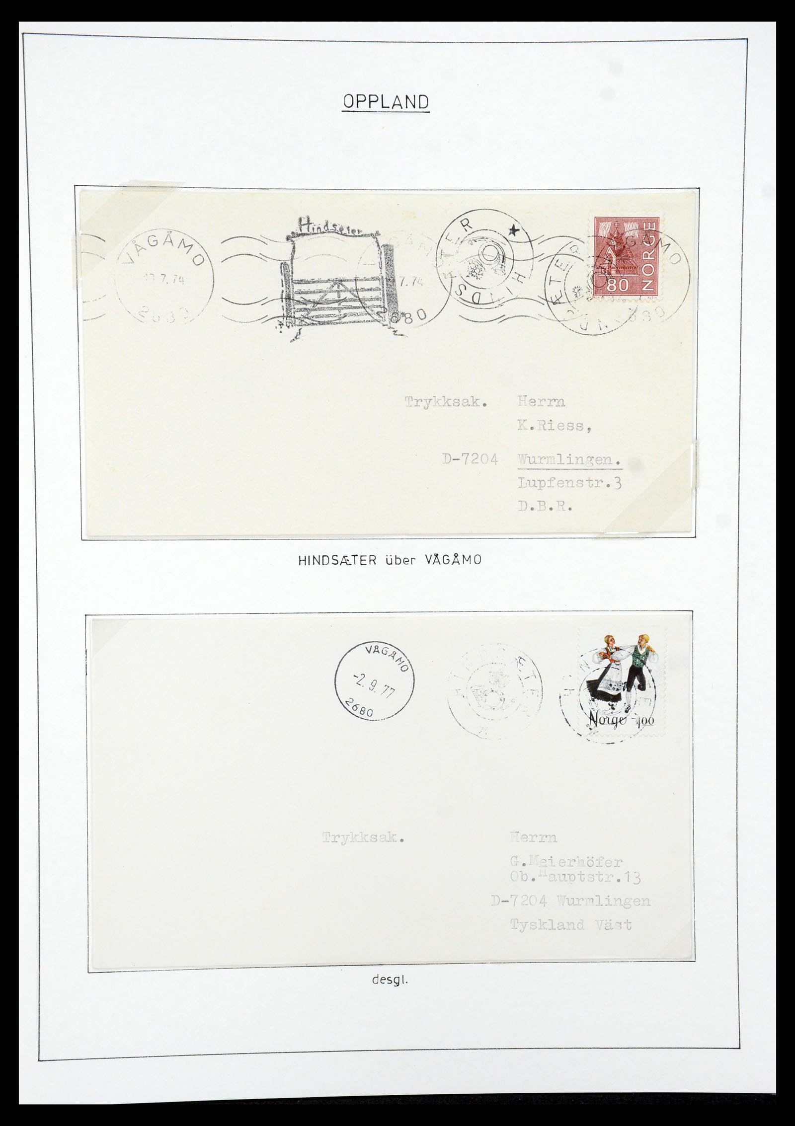 35263 071 - Postzegelverzameling 35263 Noorwegen brieven 1937-1987.