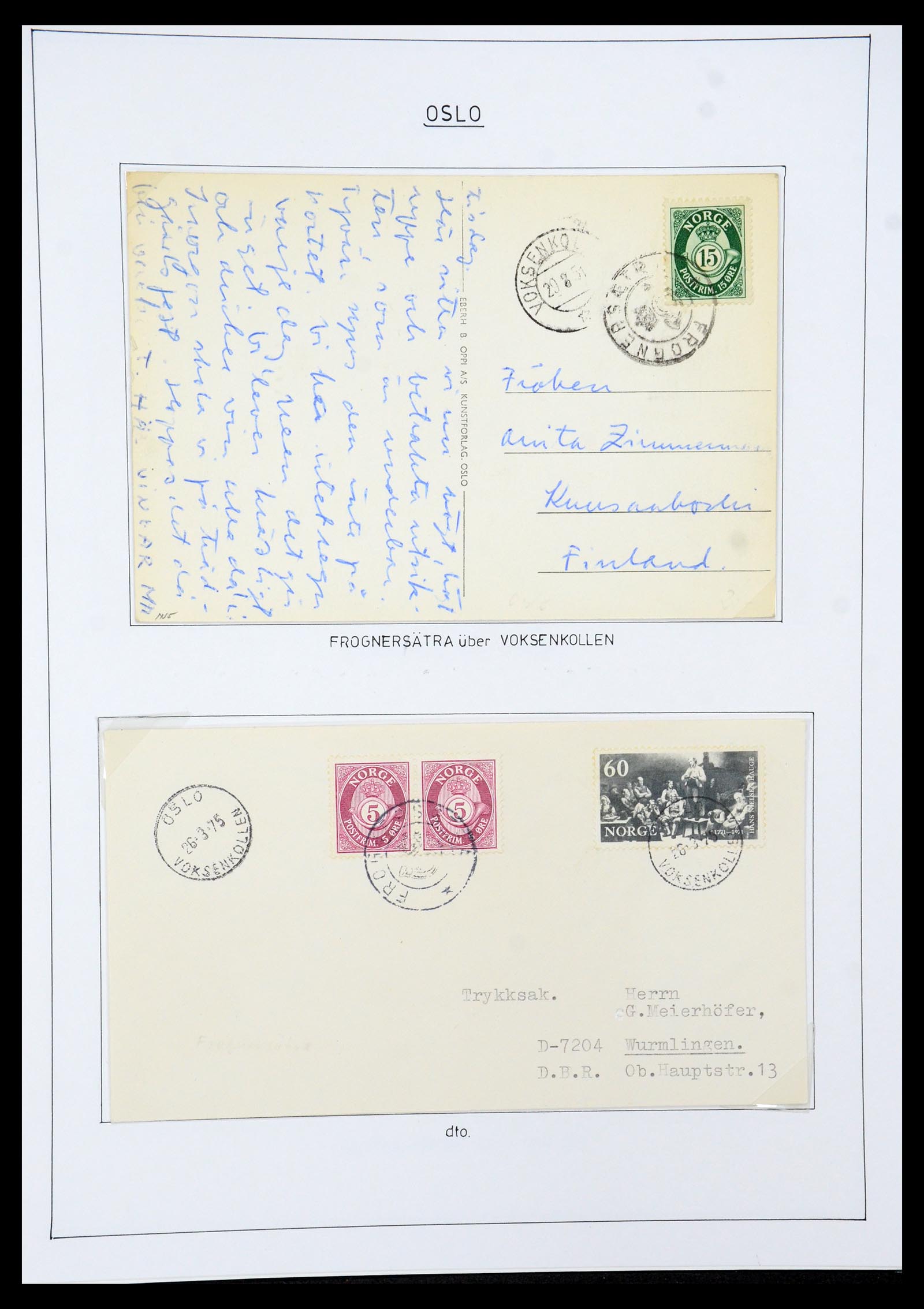 35263 072 - Postzegelverzameling 35263 Noorwegen brieven 1937-1987.