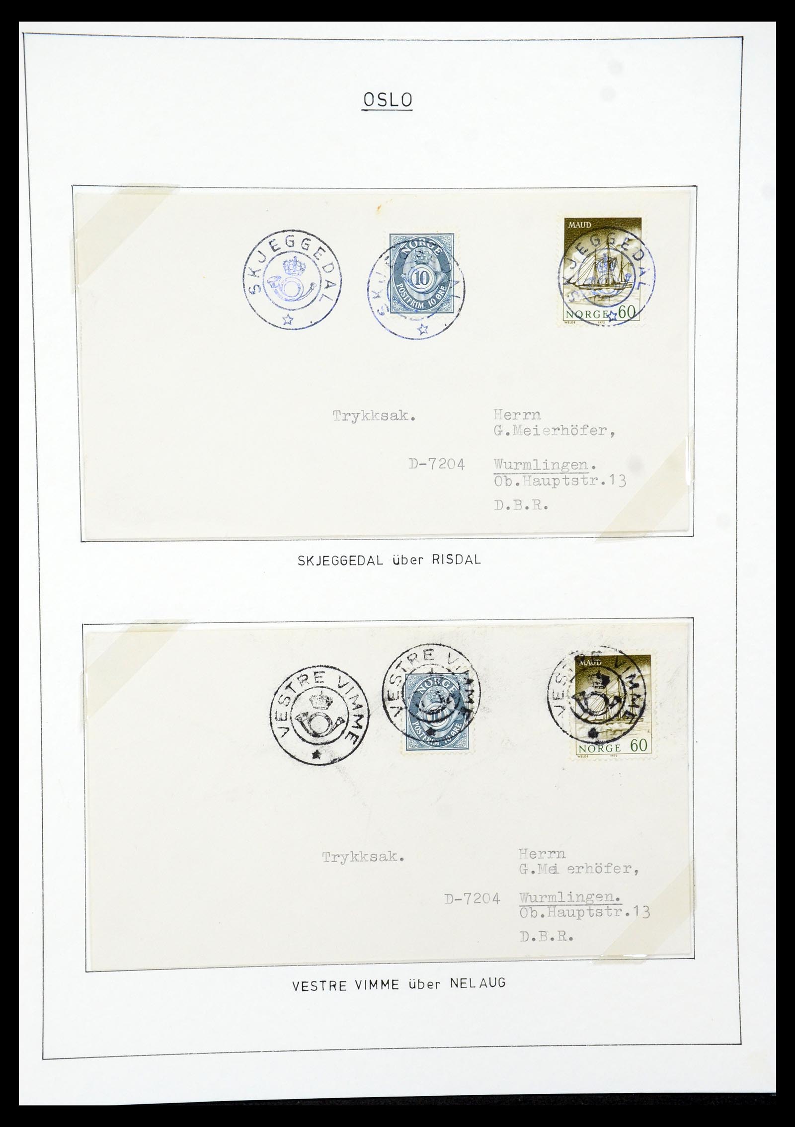 35263 073 - Postzegelverzameling 35263 Noorwegen brieven 1937-1987.
