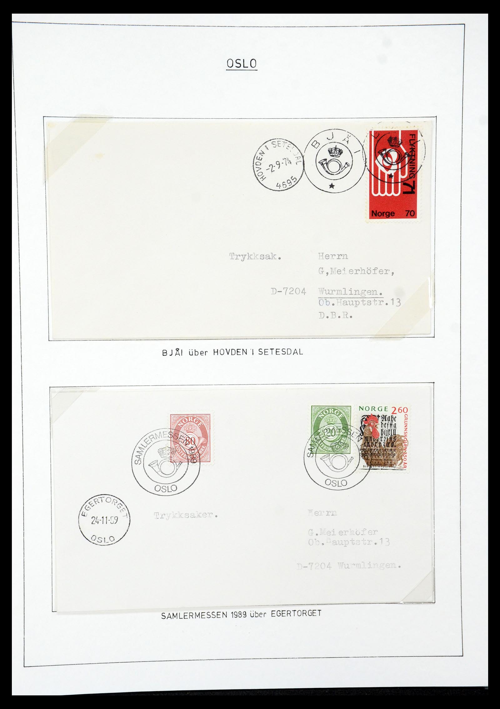 35263 074 - Postzegelverzameling 35263 Noorwegen brieven 1937-1987.